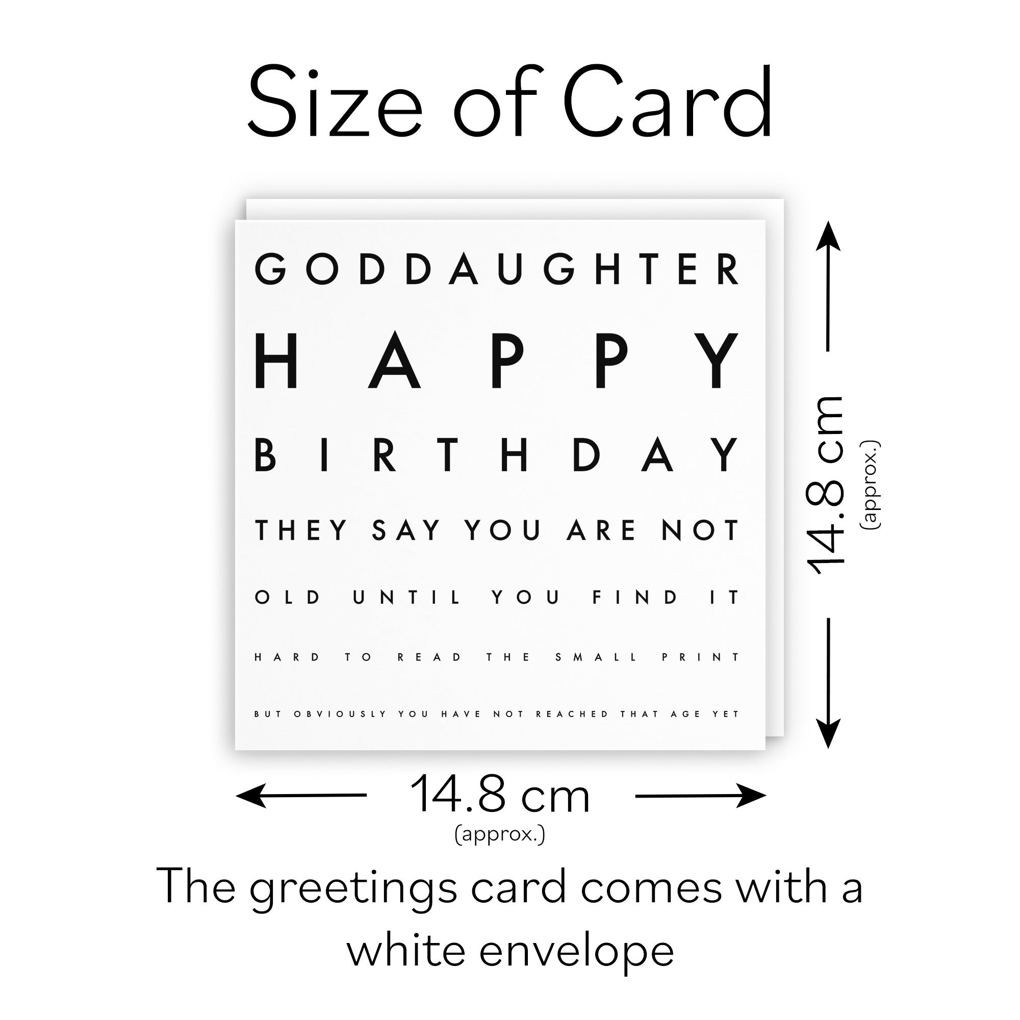 Goddaughter Birthday Card Funny Eye Sight Letters - Default Title (TH03196)