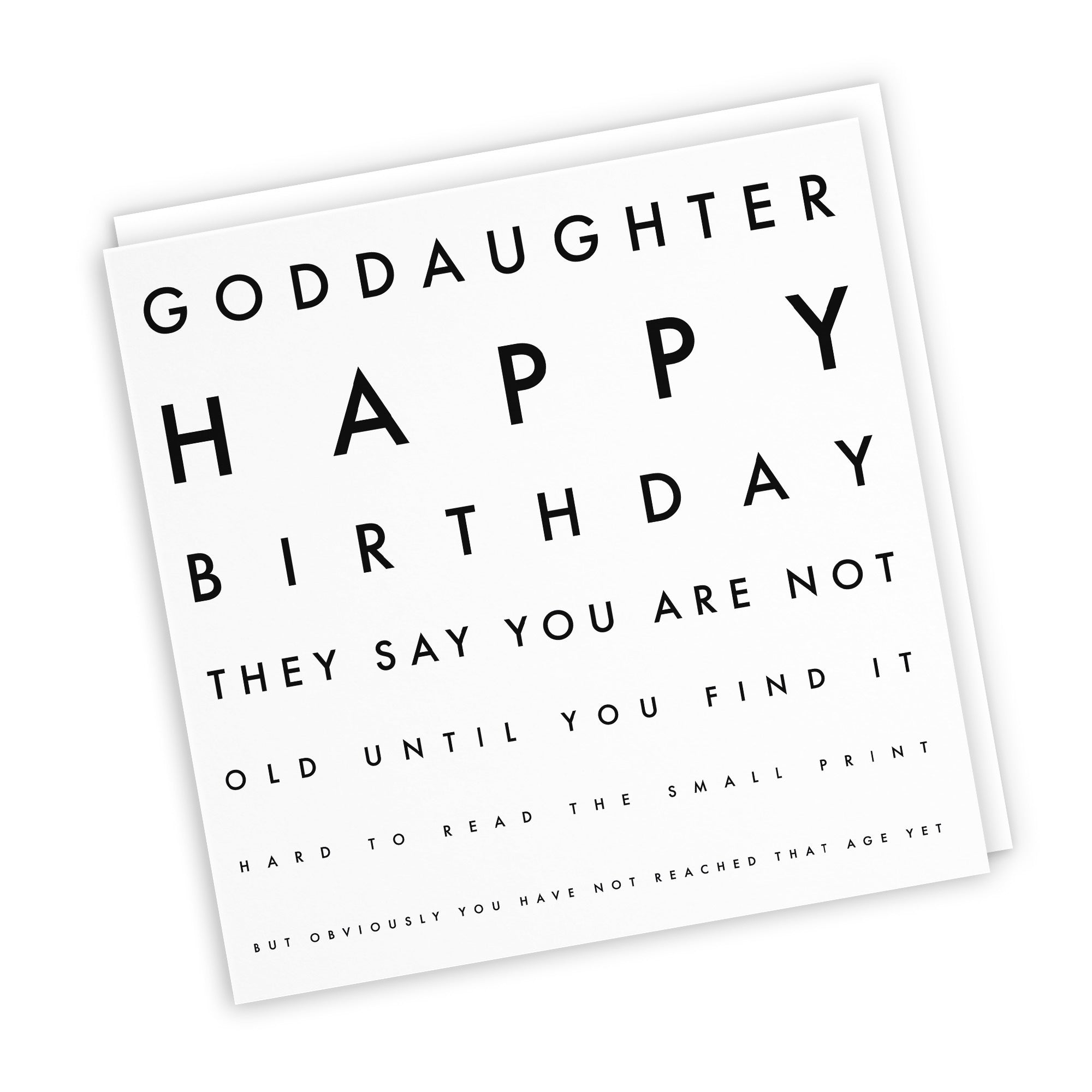 Goddaughter Birthday Card Funny Eye Sight Letters - Default Title (TH03196)