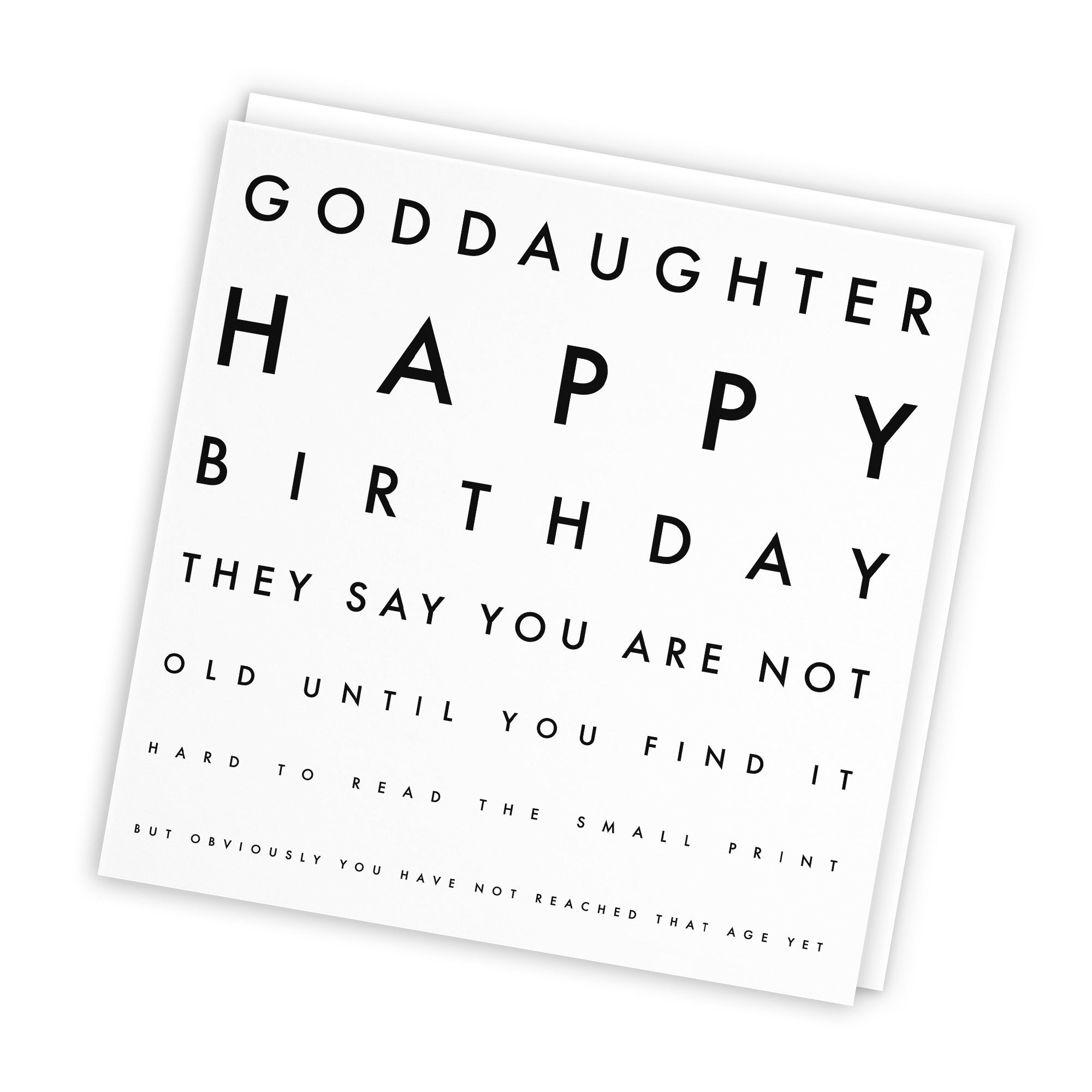 Goddaughter Birthday Card Funny Eye Sight Letters - Default Title (TH03196)