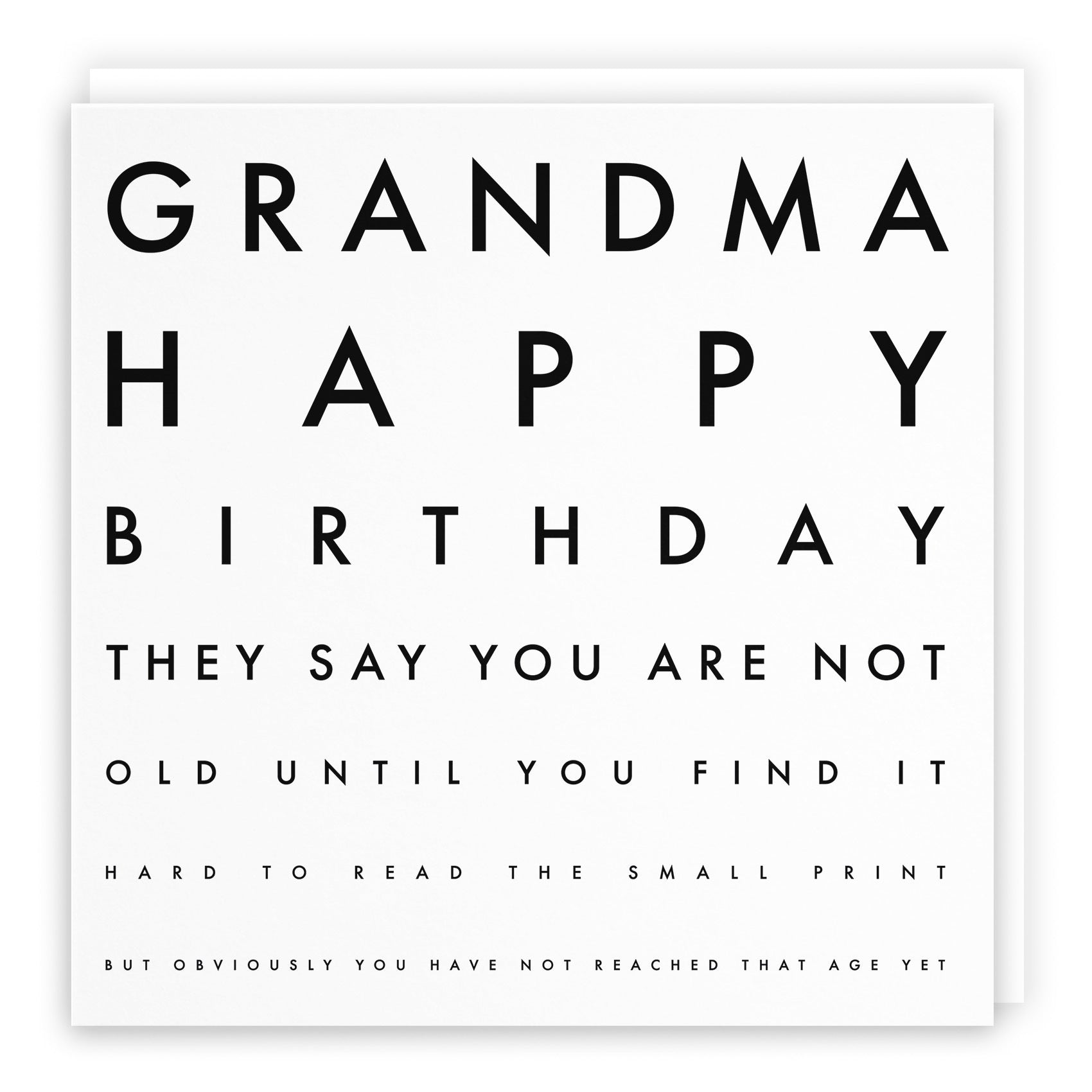 Grandma Birthday Card Funny Eye Sight Letters - Default Title (TH03197)