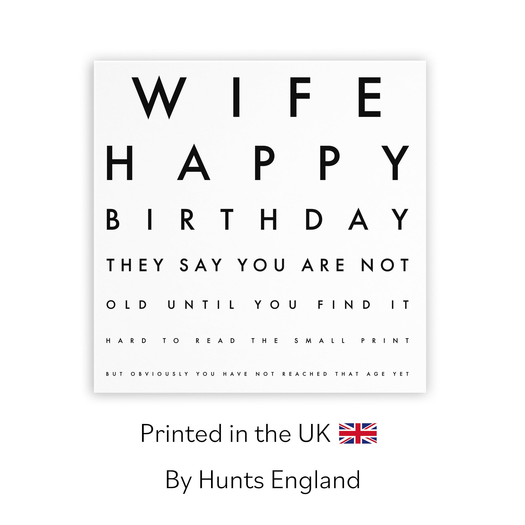 Wife Birthday Card Funny Eye Sight Letters - Default Title (TH03198)