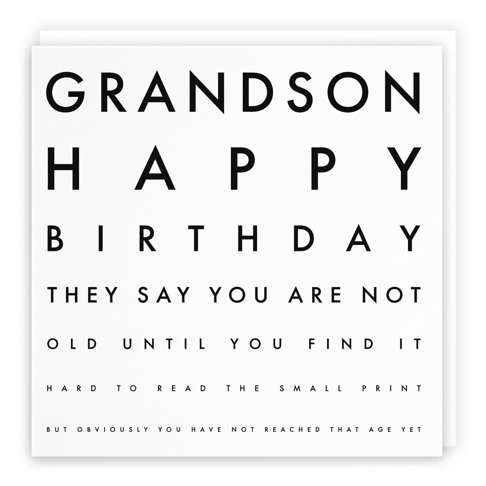 Grandson Birthday Card Funny Eye Sight Letters - Default Title (TH03200)