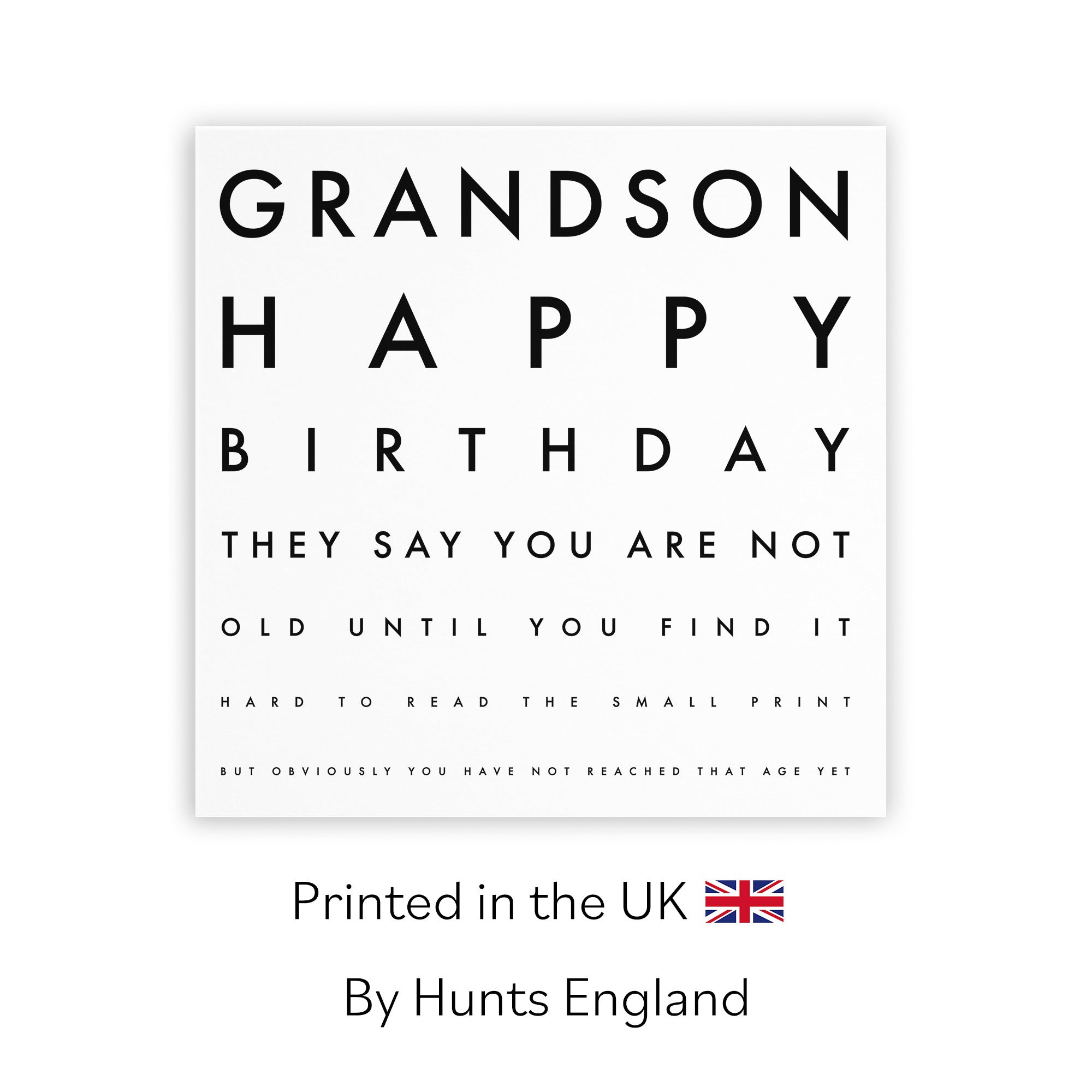 Grandson Birthday Card Funny Eye Sight Letters - Default Title (TH03200)