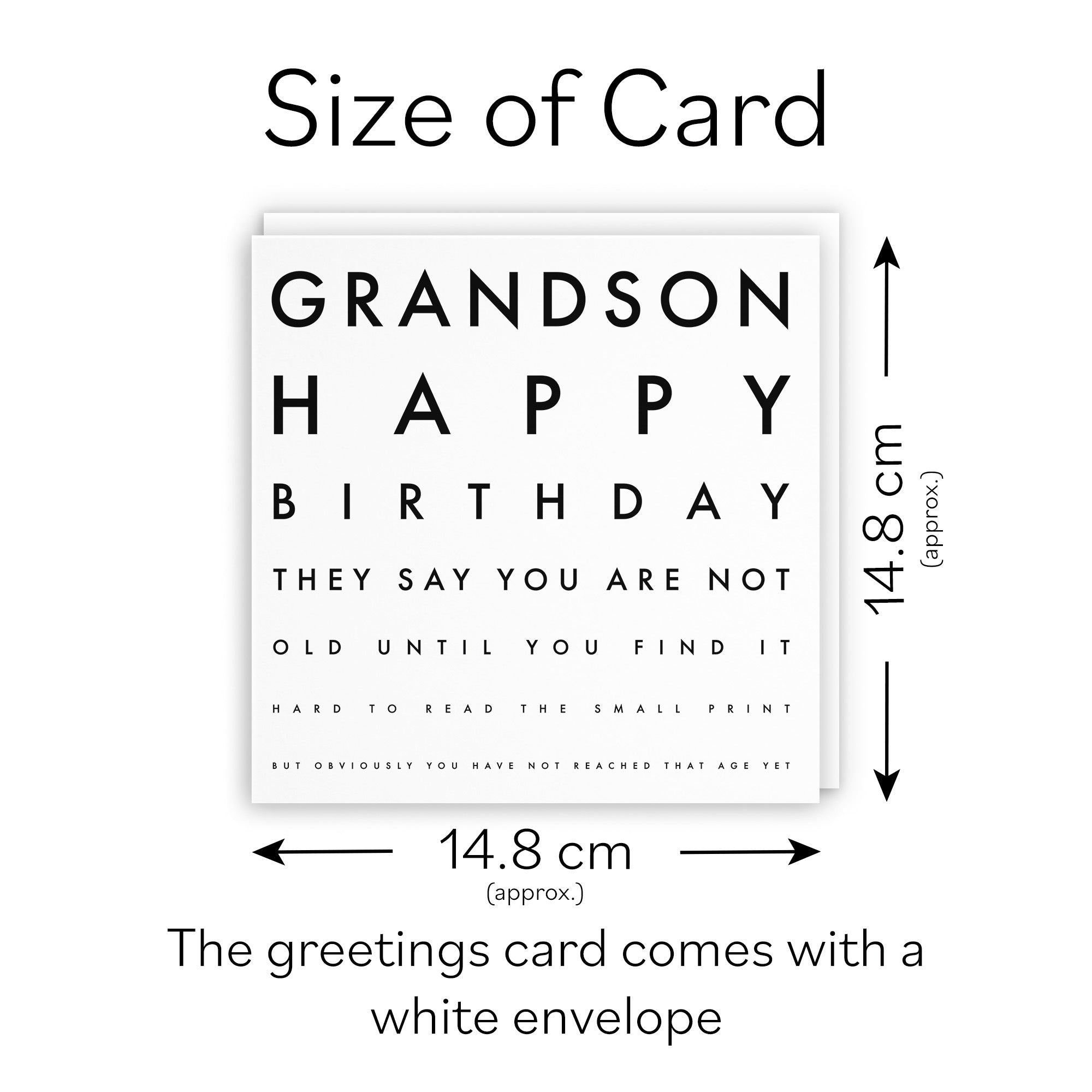 Grandson Birthday Card Funny Eye Sight Letters - Default Title (TH03200)
