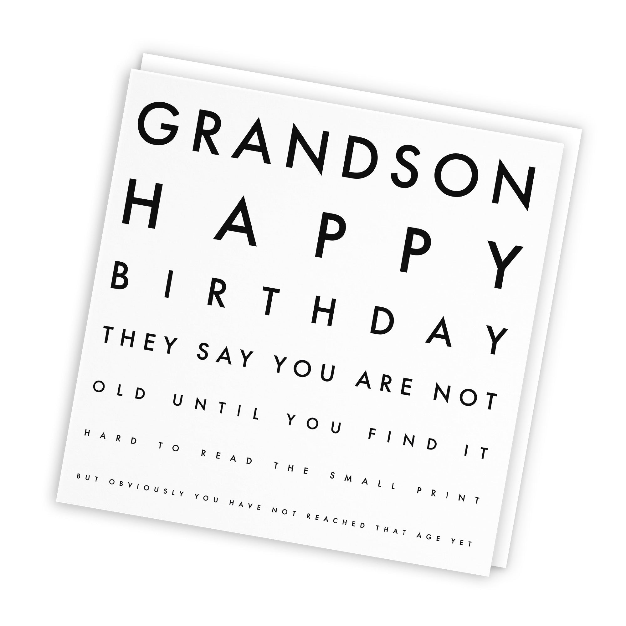 Grandson Birthday Card Funny Eye Sight Letters - Default Title (TH03200)