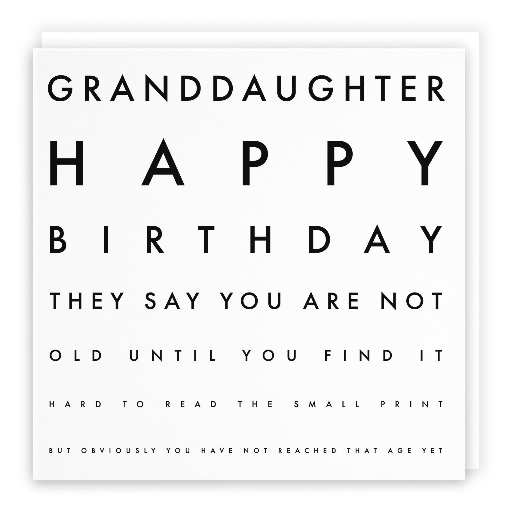 Granddaughter Birthday Card Funny Eye Sight Letters - Default Title (TH03201)