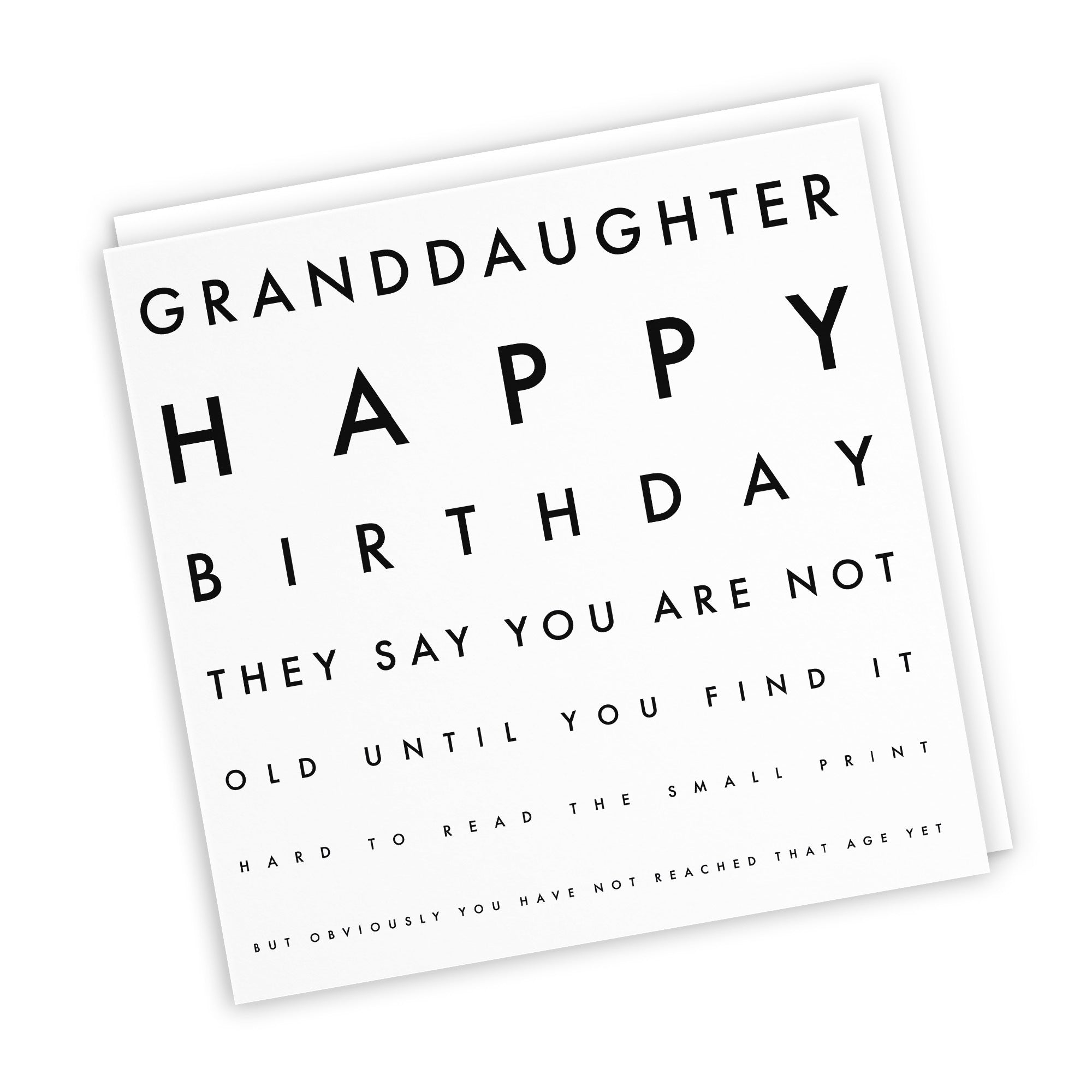 Granddaughter Birthday Card Funny Eye Sight Letters - Default Title (TH03201)