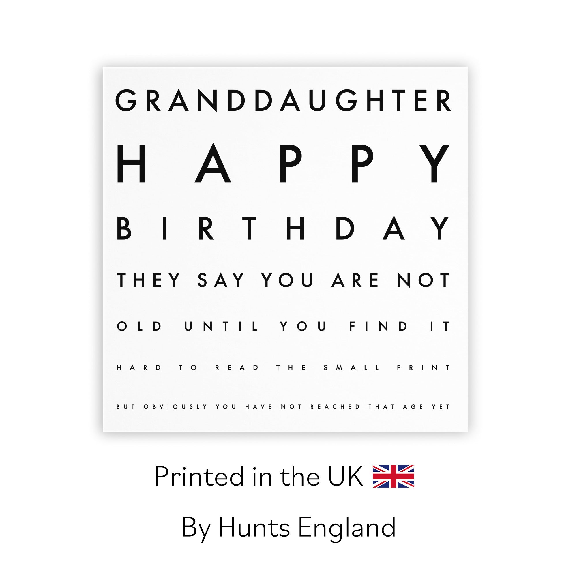 Granddaughter Birthday Card Funny Eye Sight Letters - Default Title (TH03201)