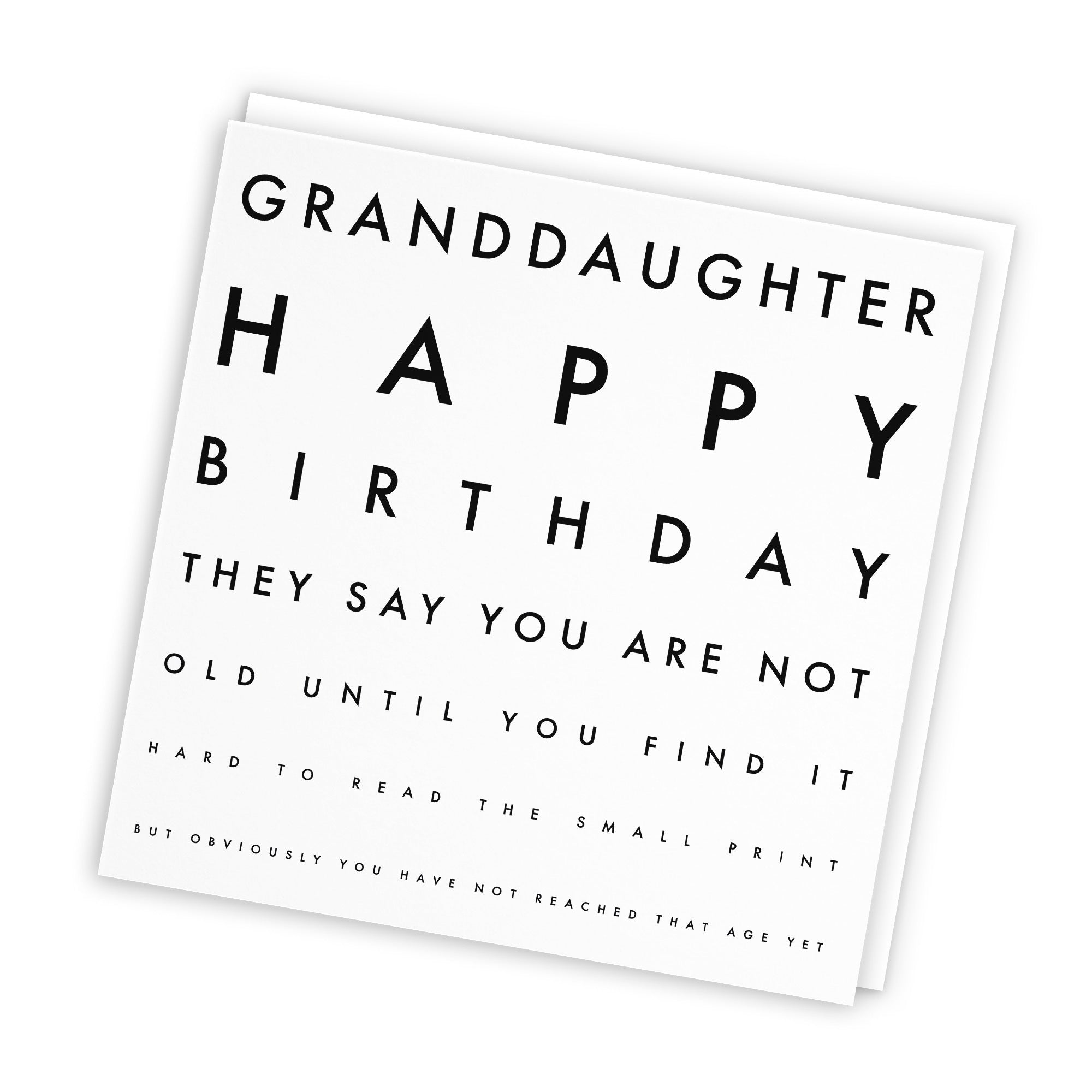 Granddaughter Birthday Card Funny Eye Sight Letters - Default Title (TH03201)