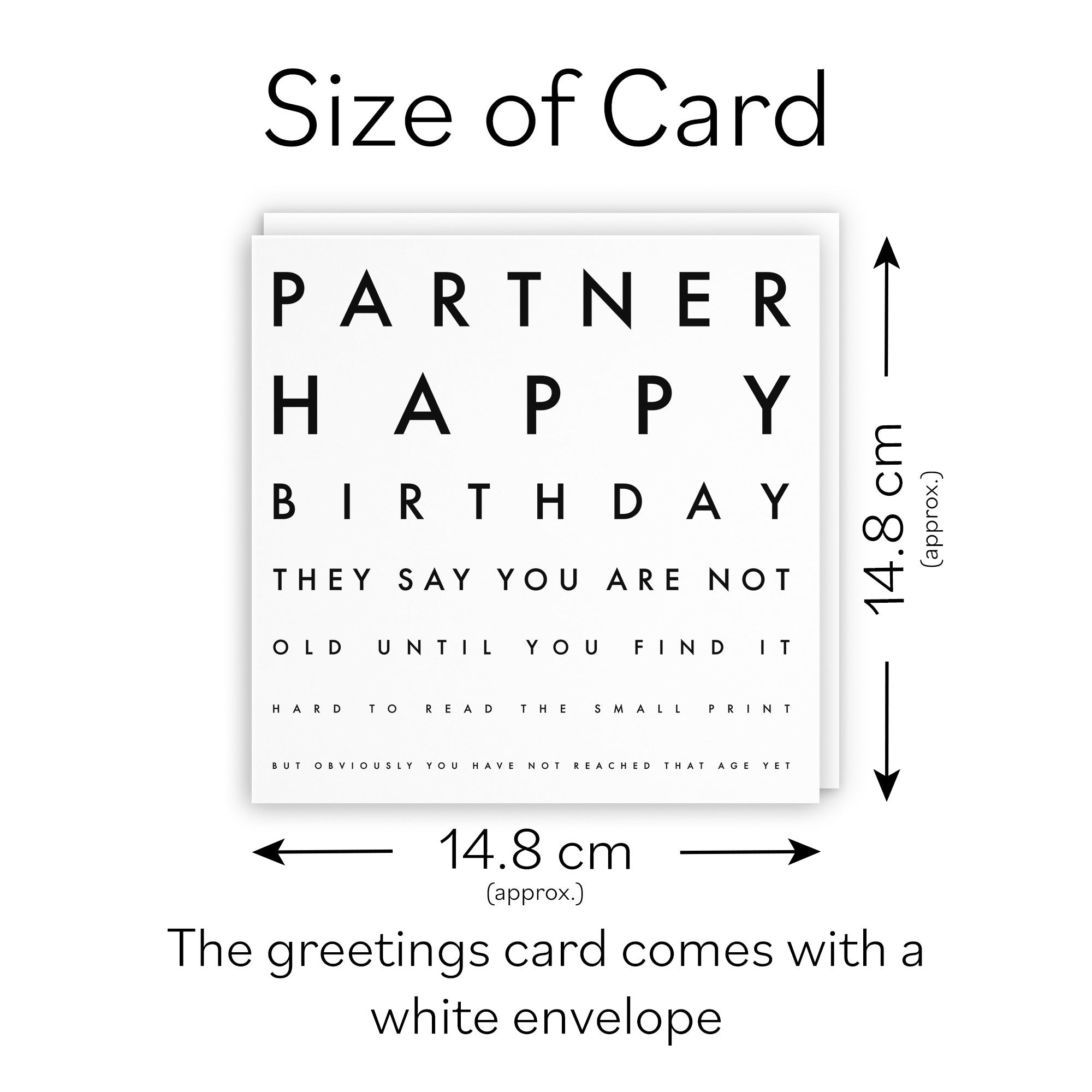 Partner Birthday Card Funny Eye Sight Letters - Default Title (TH03203)