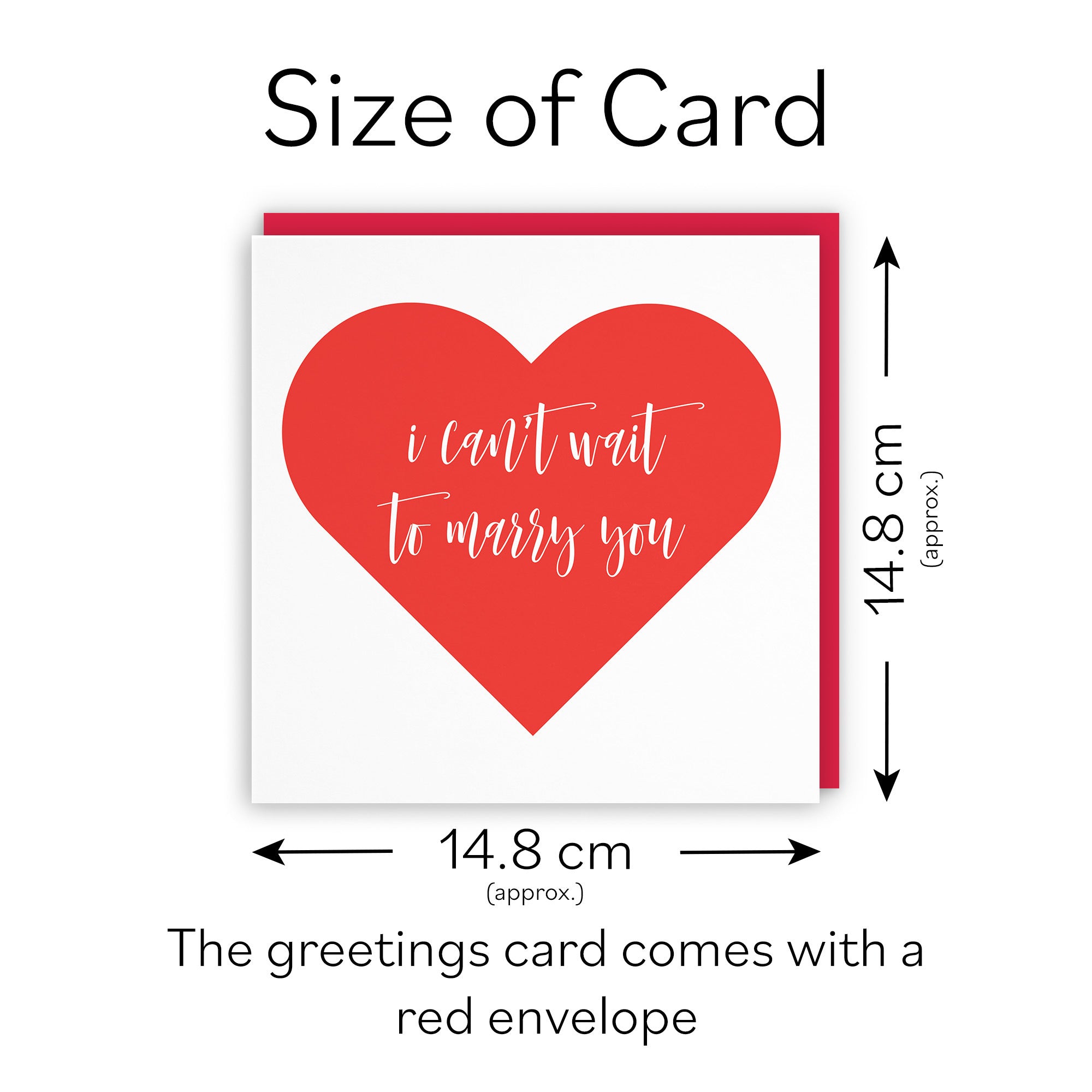 I Can't Wait To Marry You Card Love Heart - Default Title (TH03292)