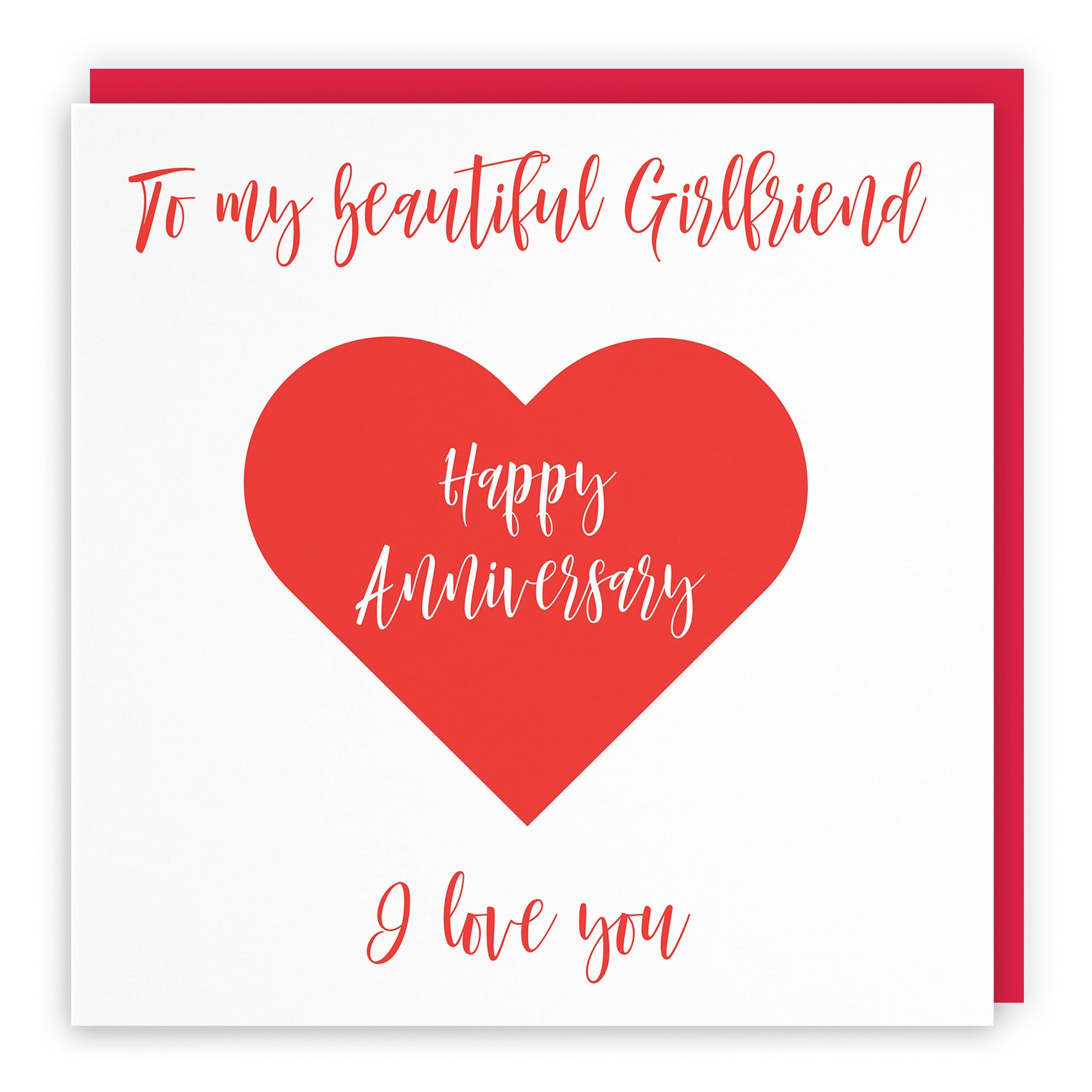 Girlfriend Anniversary Card Love Heart - Default Title (TH03297)