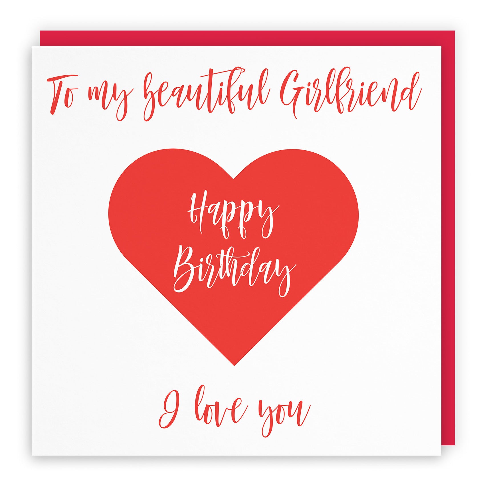 Girlfriend Birthday Card Love Heart - Default Title (TH03303)