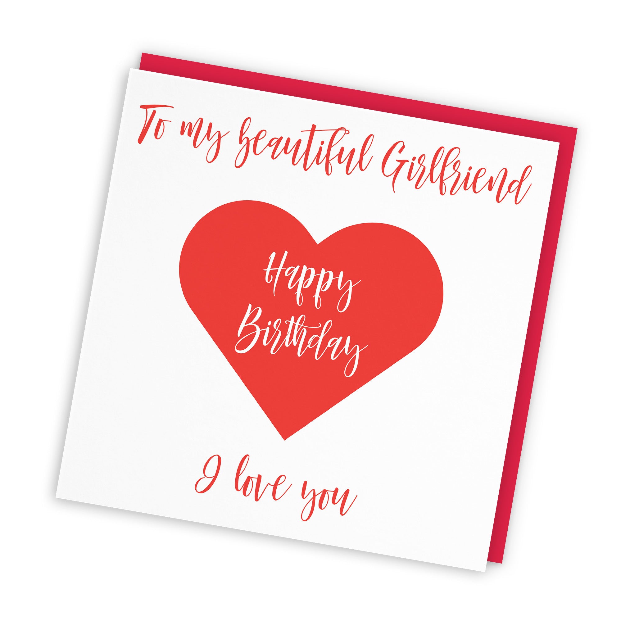 Girlfriend Birthday Card Love Heart - Default Title (TH03303)
