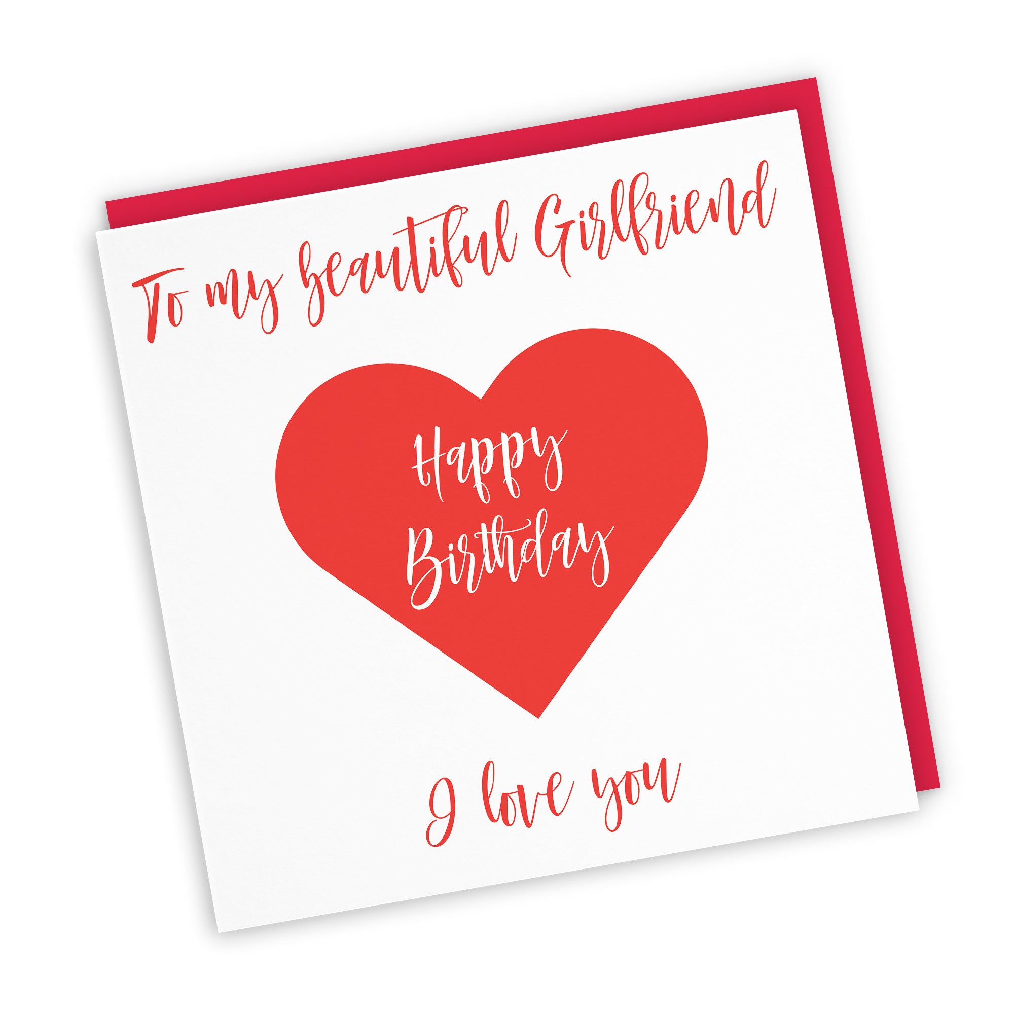 Girlfriend Birthday Card Love Heart - Default Title (TH03303)