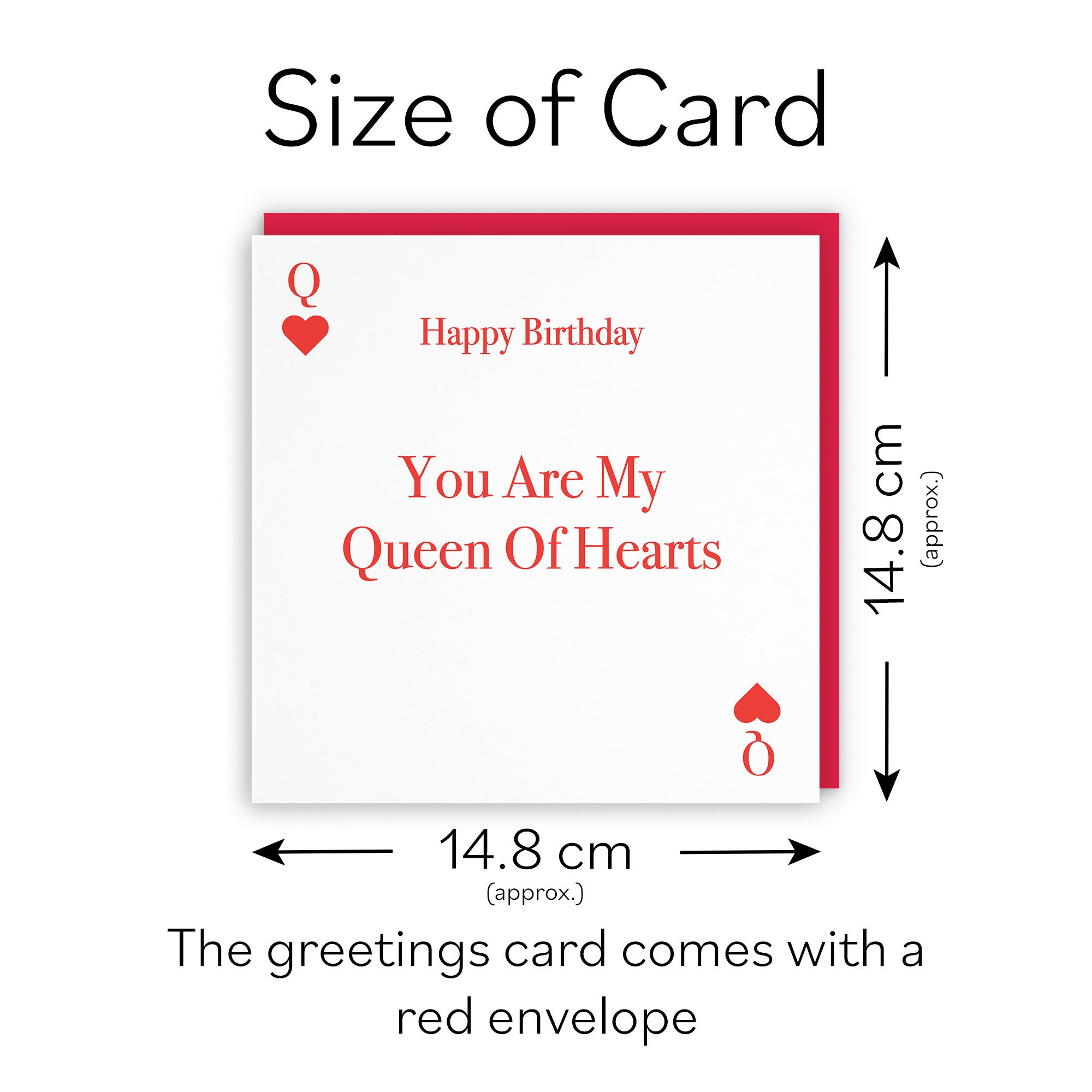Queen Of Hearts Birthday Card Love Hearts - Default Title (TH03310)