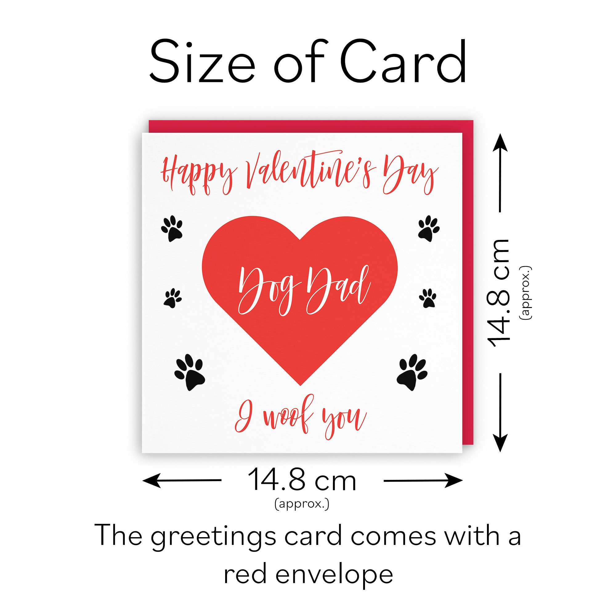 Dog Dad Valentine's Day Card Love Hearts - Default Title (TH03312)