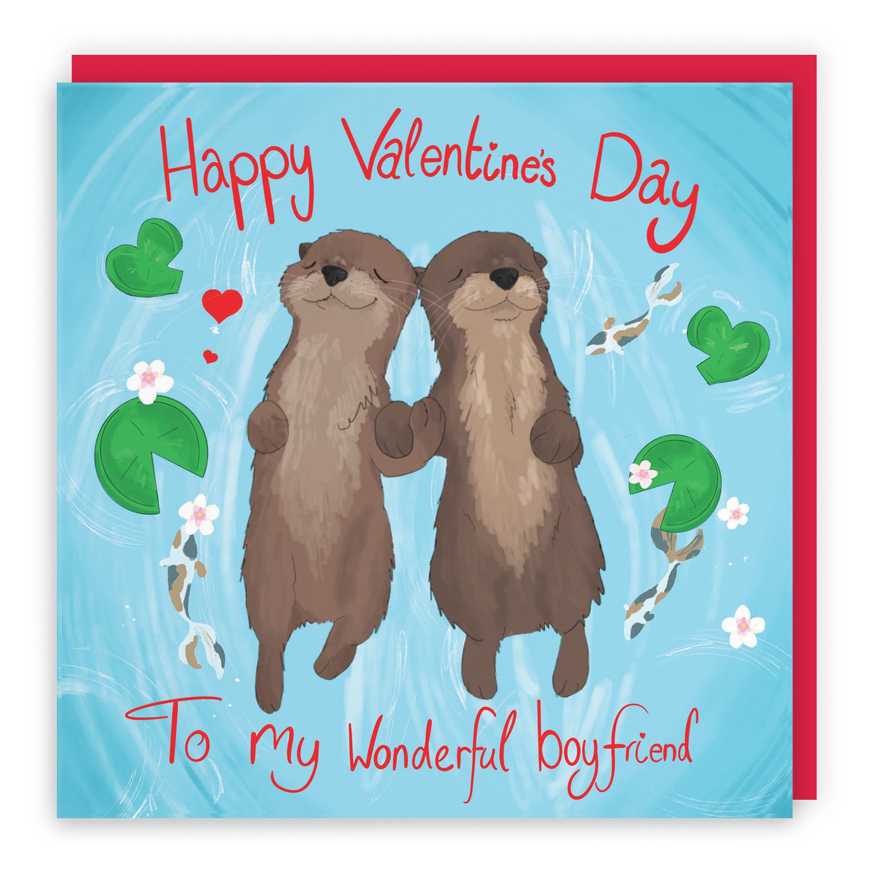 Boyfriend Valentine's Day Otters Card Cute Animals - Default Title (TH03316)
