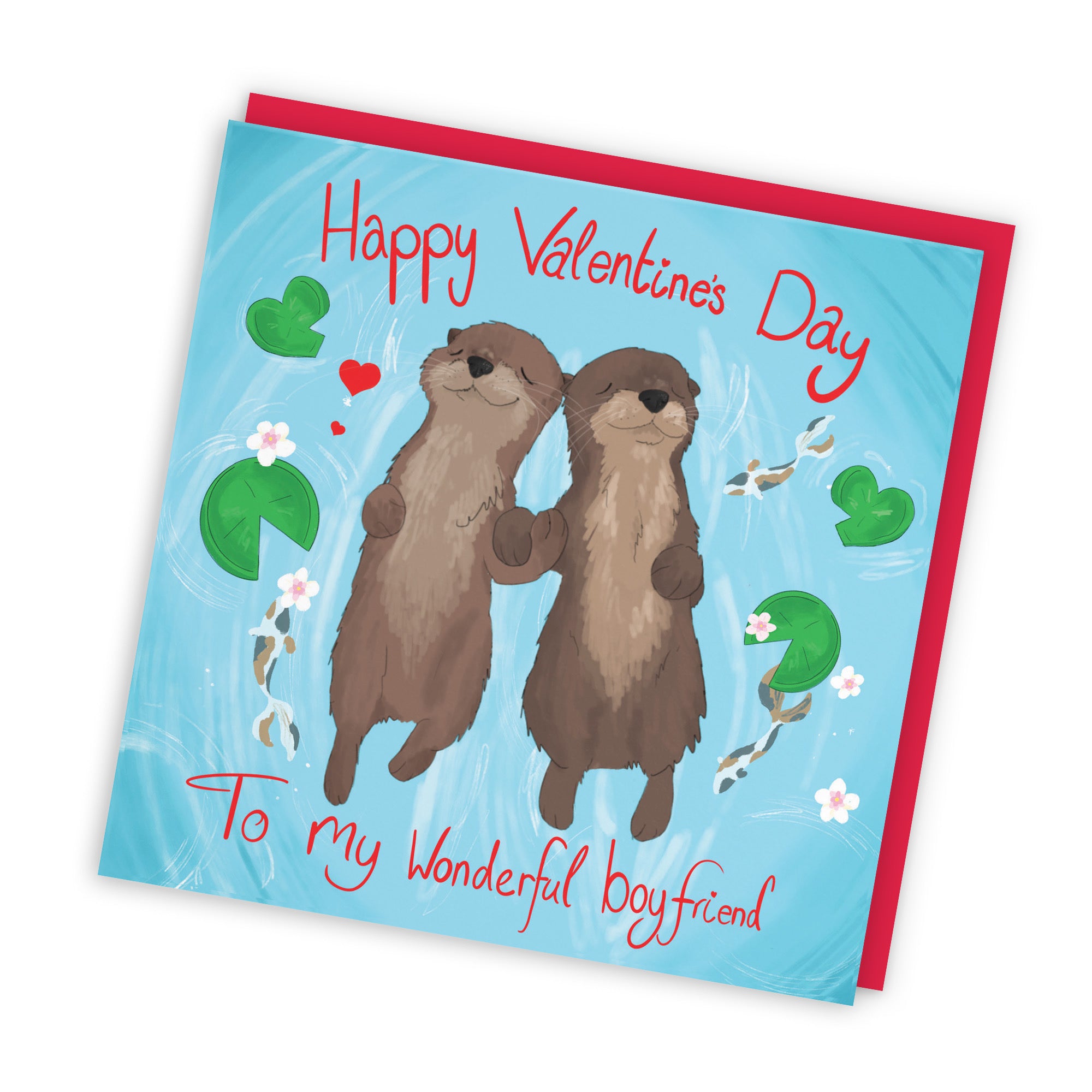 Boyfriend Valentine's Day Otters Card Cute Animals - Default Title (TH03316)
