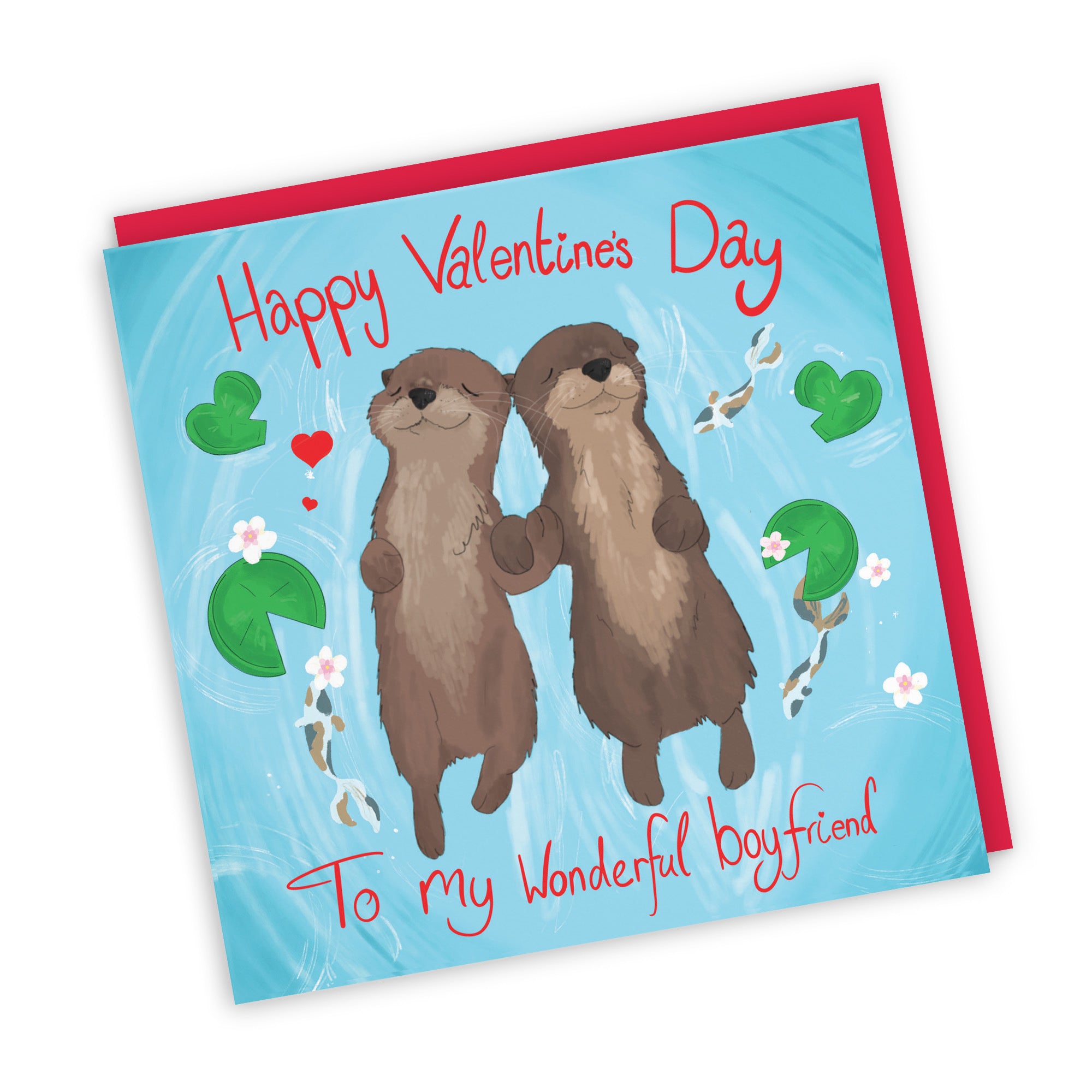 Boyfriend Valentine's Day Otters Card Cute Animals - Default Title (TH03316)