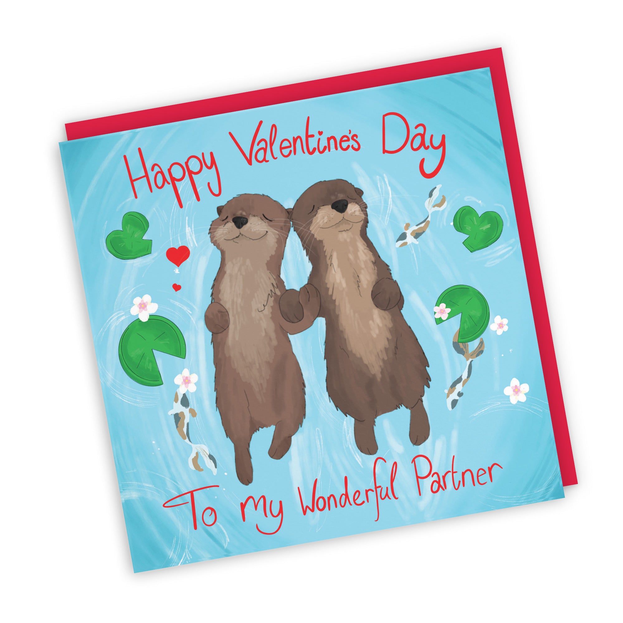 Partner Valentine's Day Otters Card Cute Animals - Default Title (TH03317)