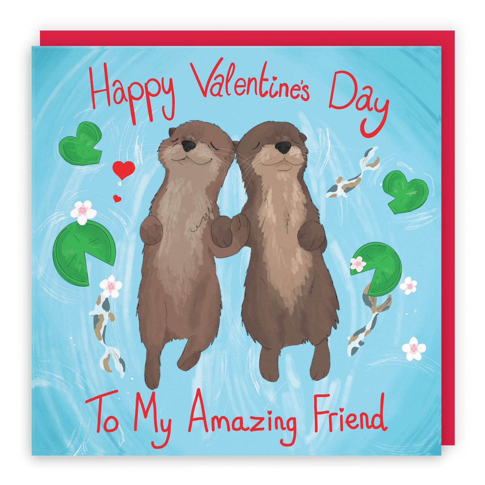 Friend Valentine's Day Otters Card Cute Animals - Default Title (TH03318)