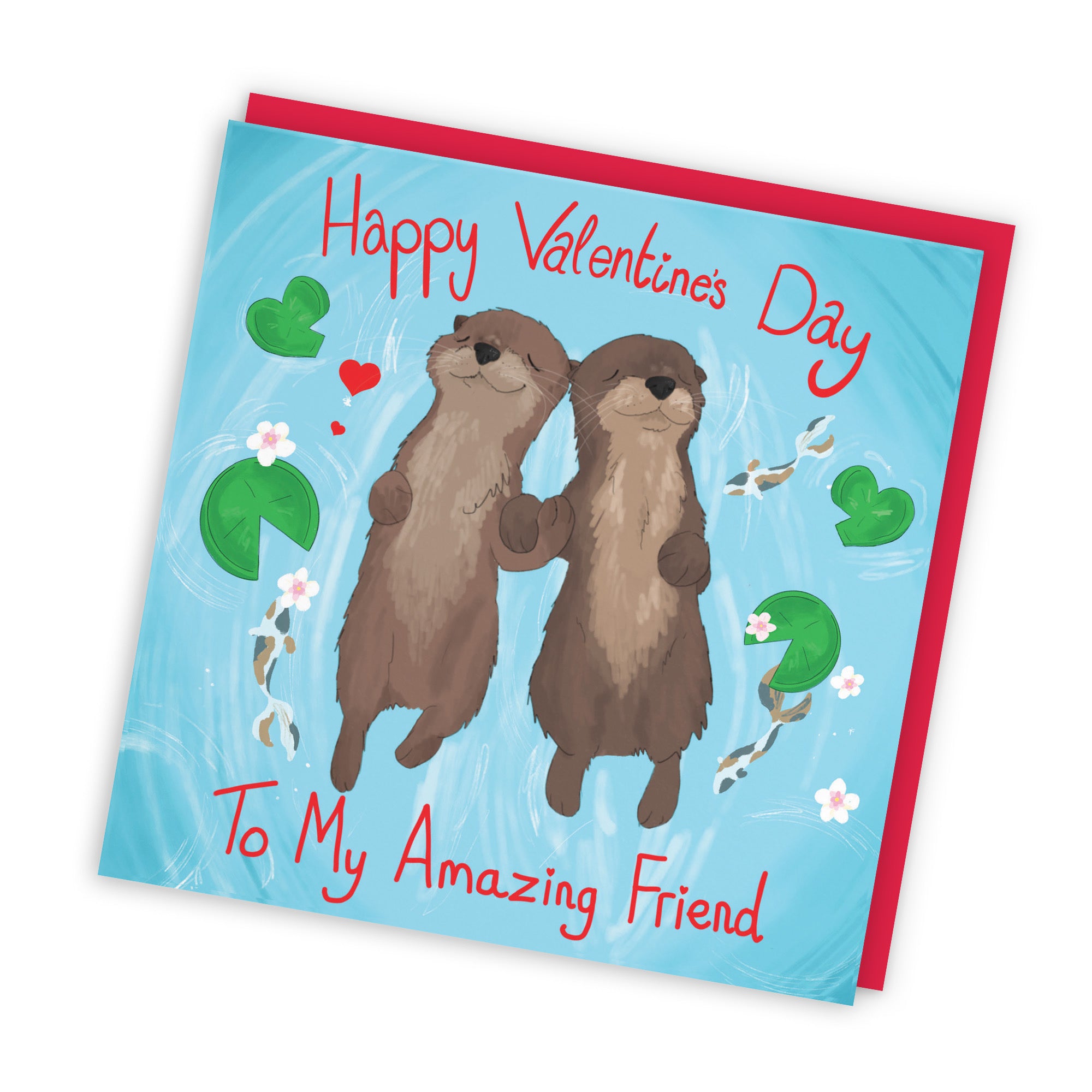 Friend Valentine's Day Otters Card Cute Animals - Default Title (TH03318)