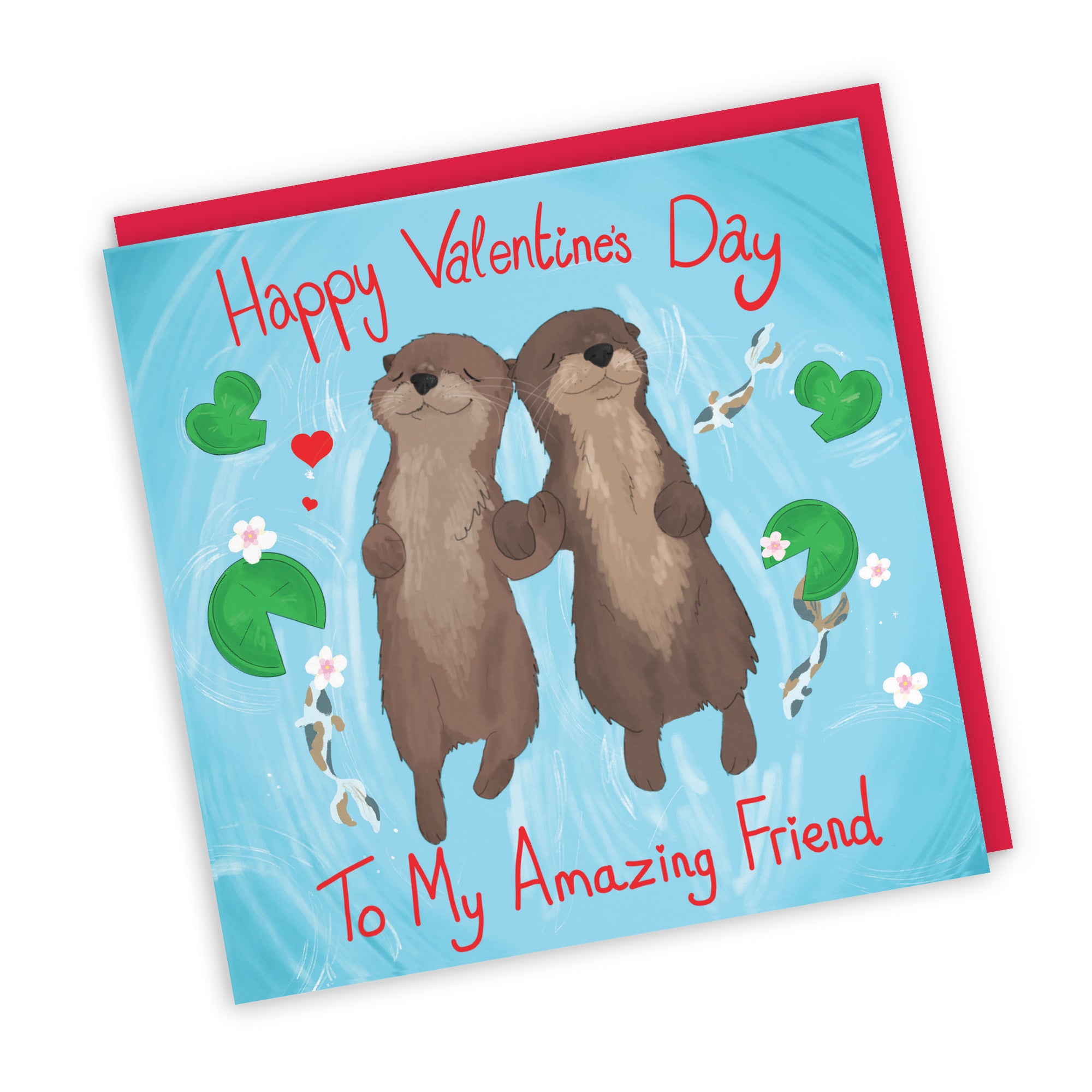 Friend Valentine's Day Otters Card Cute Animals - Default Title (TH03318)