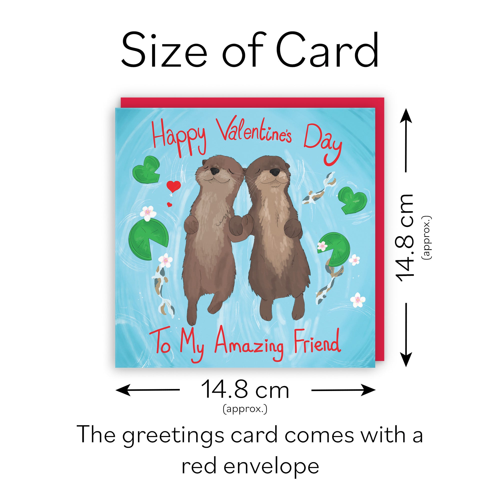Friend Valentine's Day Otters Card Cute Animals - Default Title (TH03318)