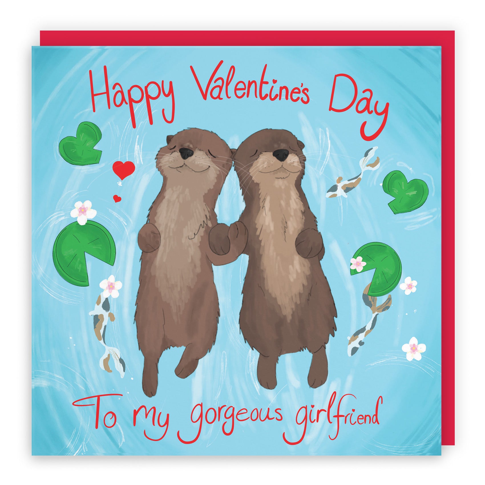 Girlfriend Valentine's Day Otters Card Cute Animals - Default Title (TH03320)