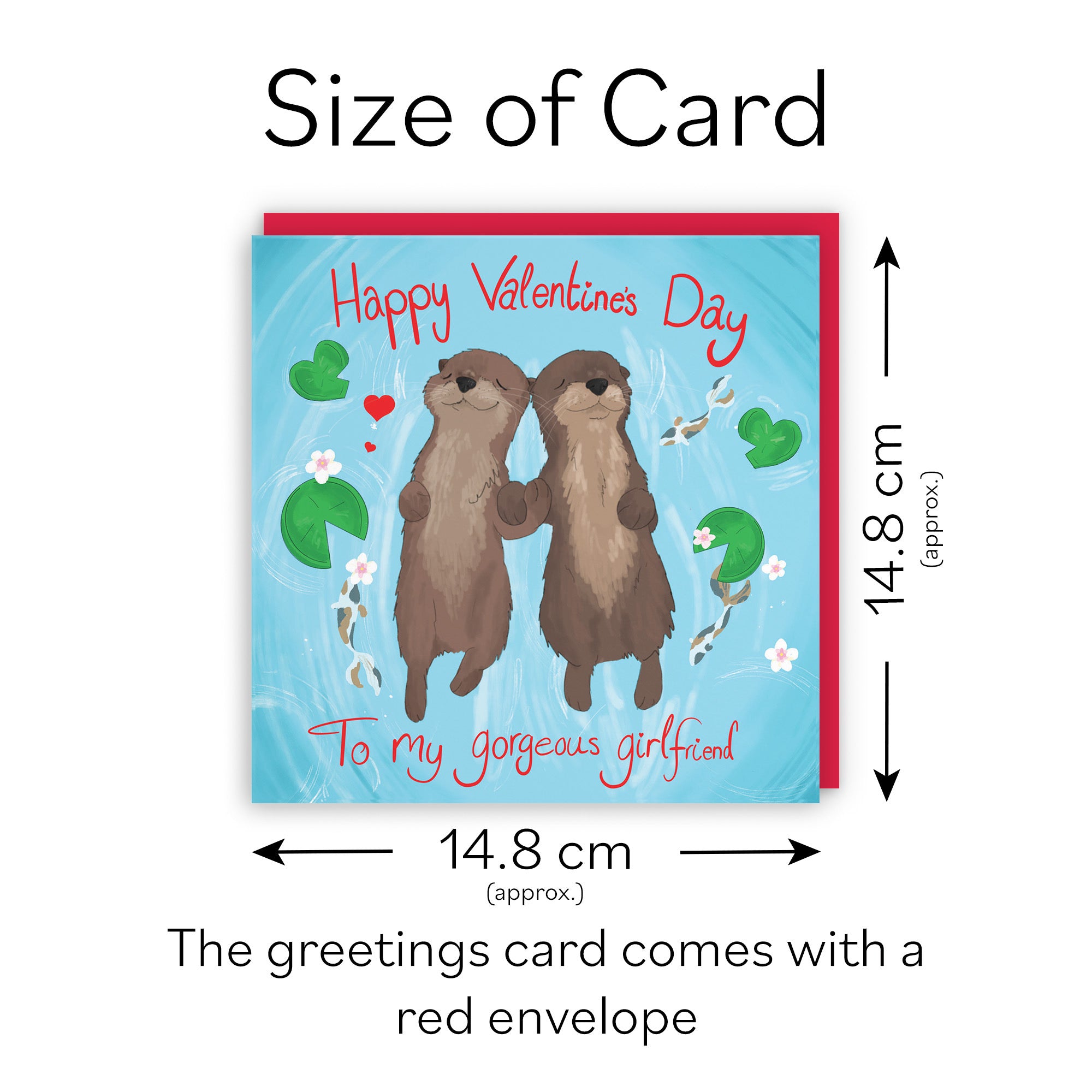 Girlfriend Valentine's Day Otters Card Cute Animals - Default Title (TH03320)