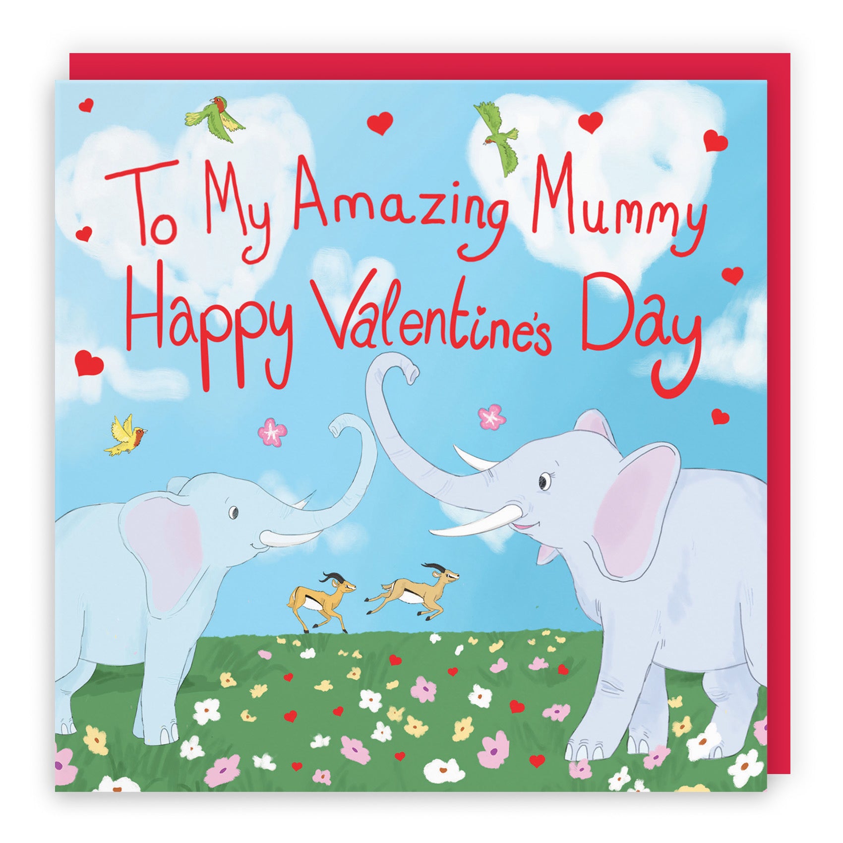 Mummy Valentine's Day Elephants Card Cute Animals - Default Title (TH03321)