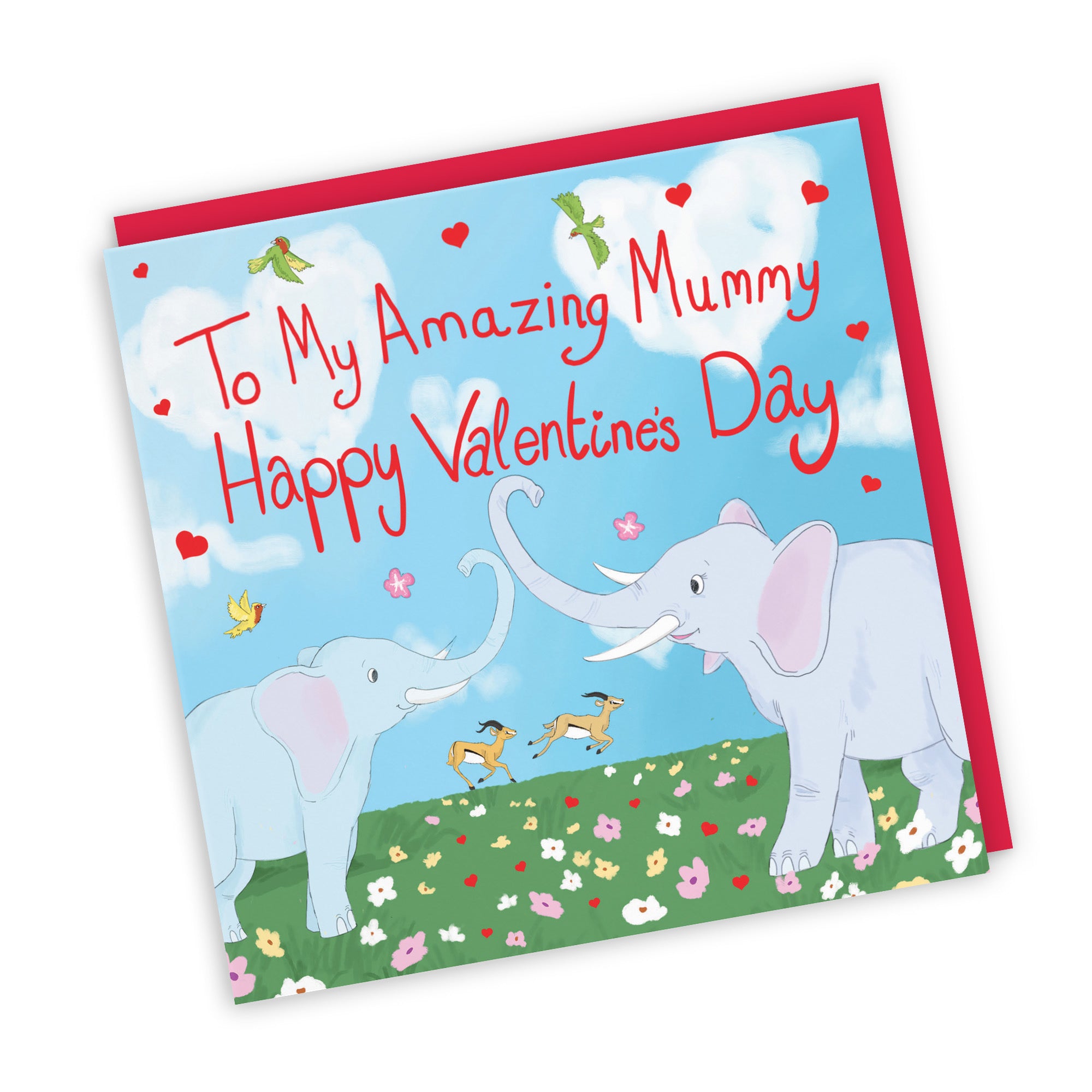 Mummy Valentine's Day Elephants Card Cute Animals - Default Title (TH03321)