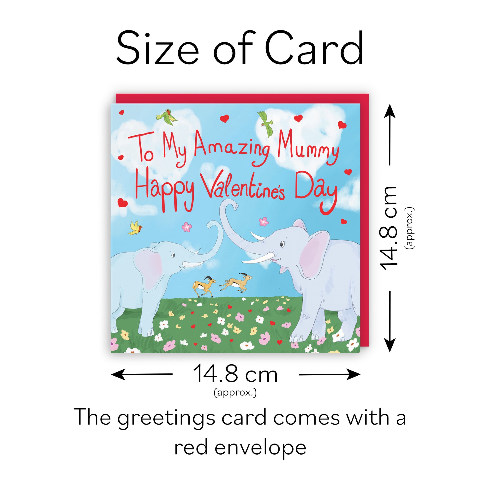 Mummy Valentine's Day Elephants Card Cute Animals - Default Title (TH03321)