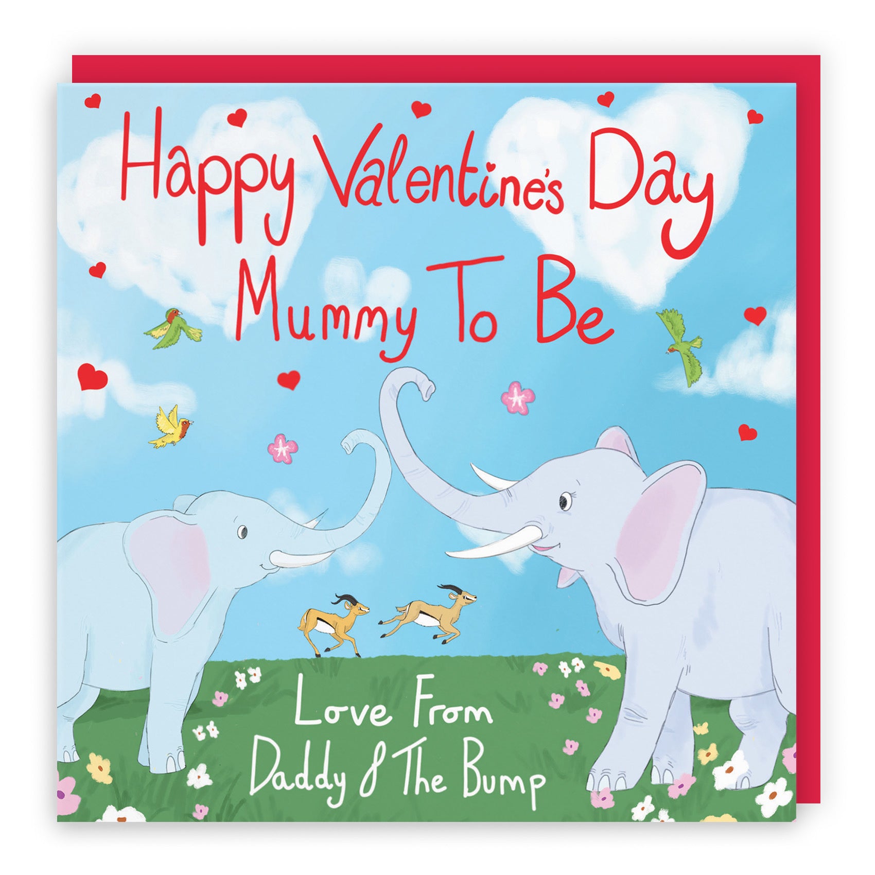 Mummy To Be From The Bump Valentine's Day Elephants Card Cute Animals - Default Title (TH03323)
