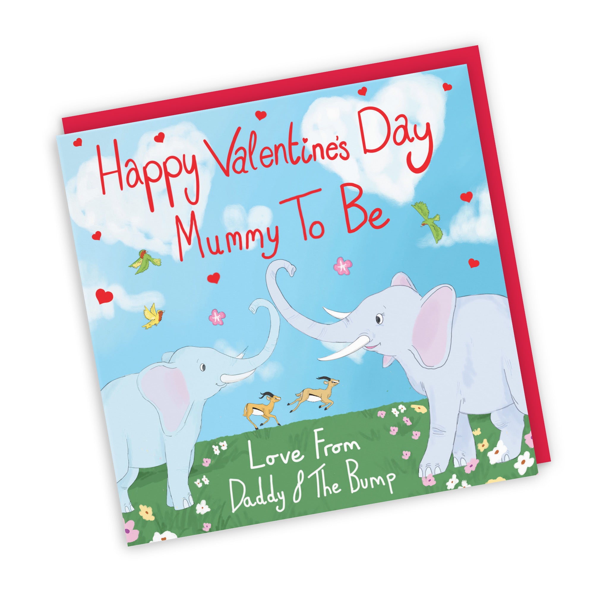 Mummy To Be From The Bump Valentine's Day Elephants Card Cute Animals - Default Title (TH03323)