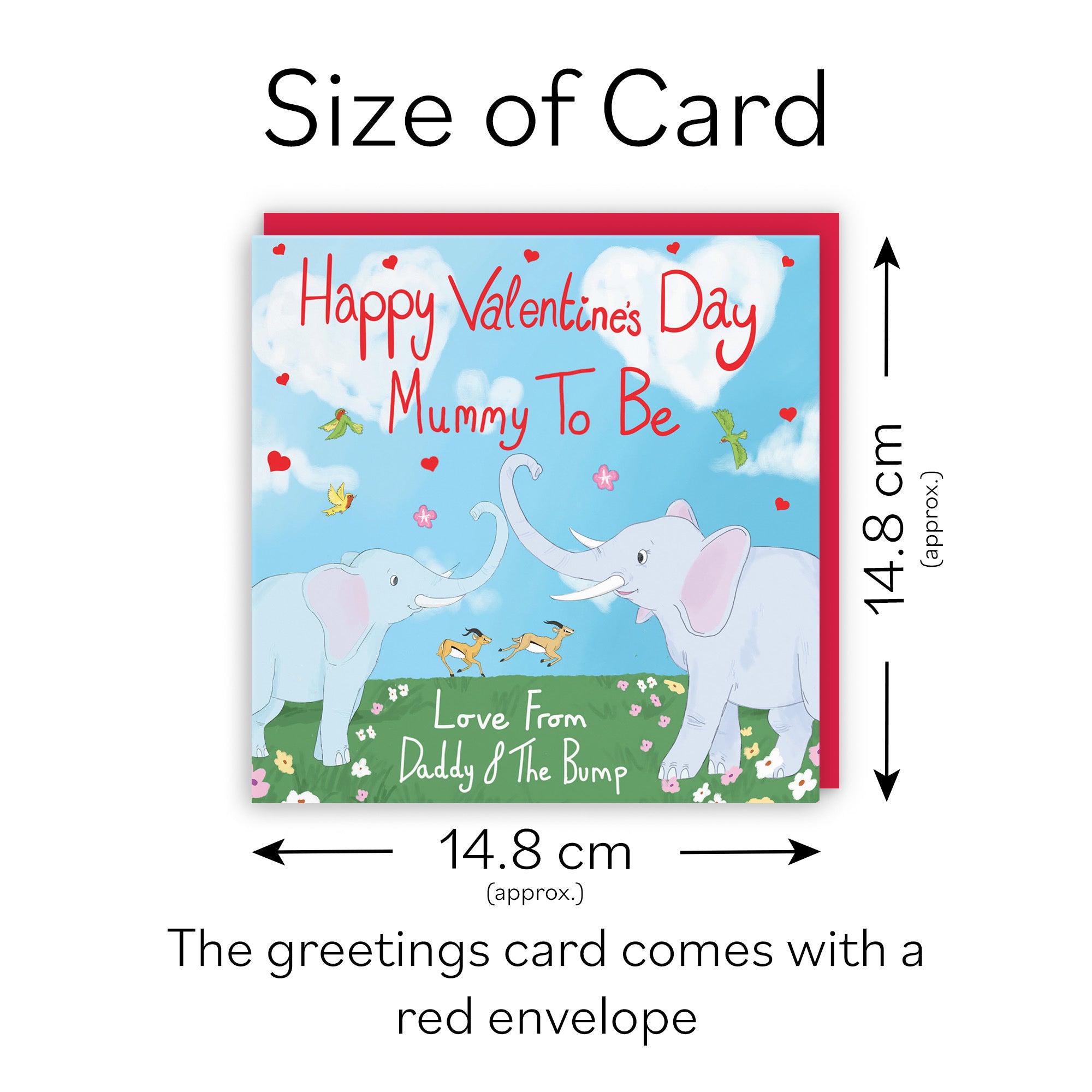 Mummy To Be From The Bump Valentine's Day Elephants Card Cute Animals - Default Title (TH03323)