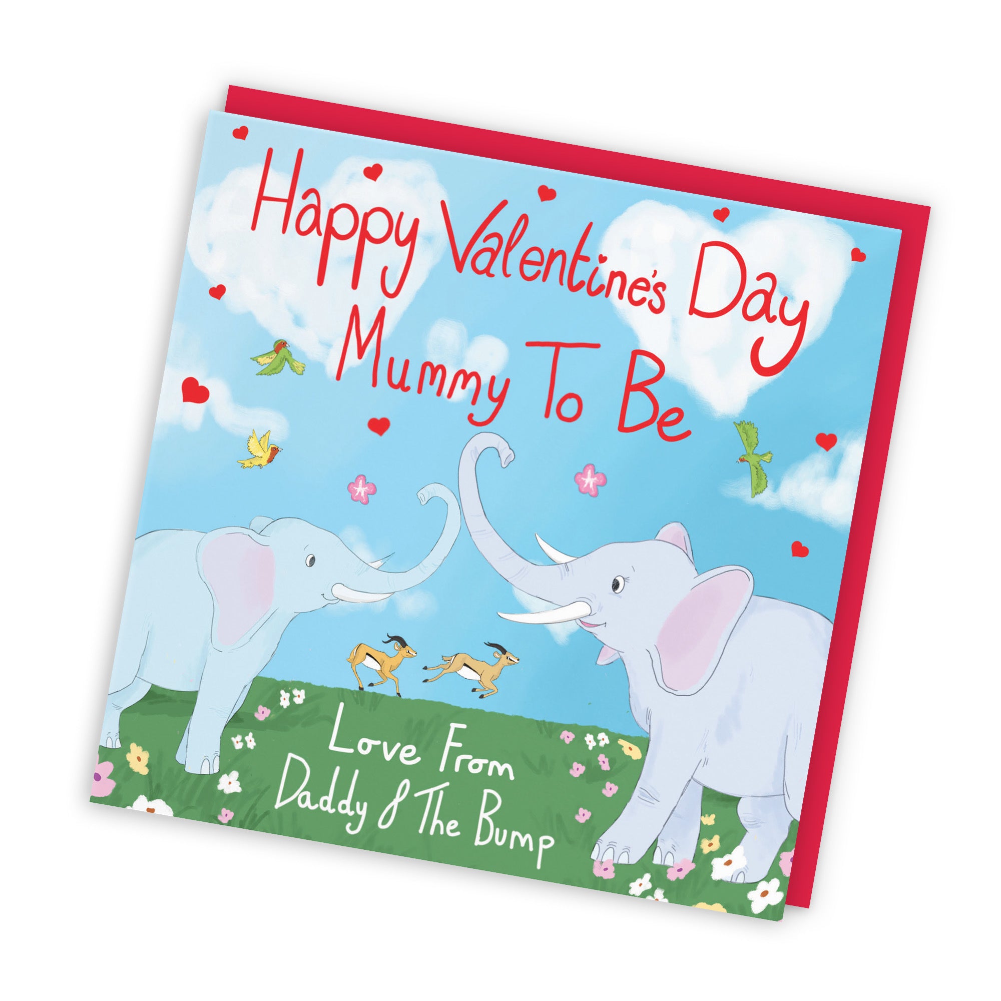 Mummy To Be From The Bump Valentine's Day Elephants Card Cute Animals - Default Title (TH03323)