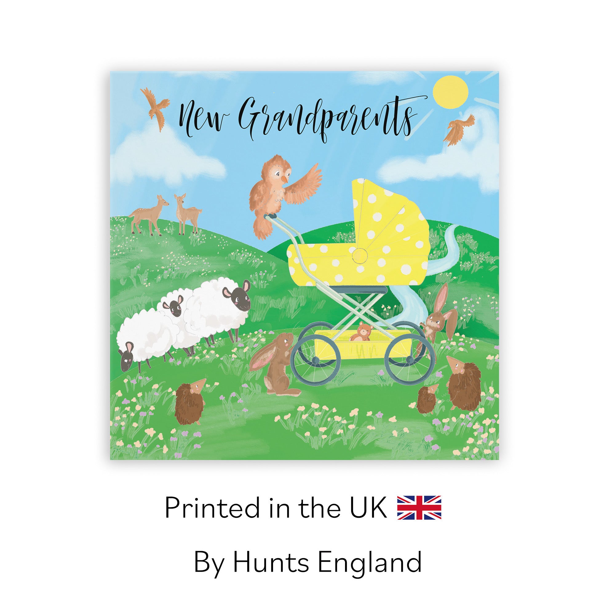 New Grandparents Card Yellow Pram Countryside - Default Title (TH03342)