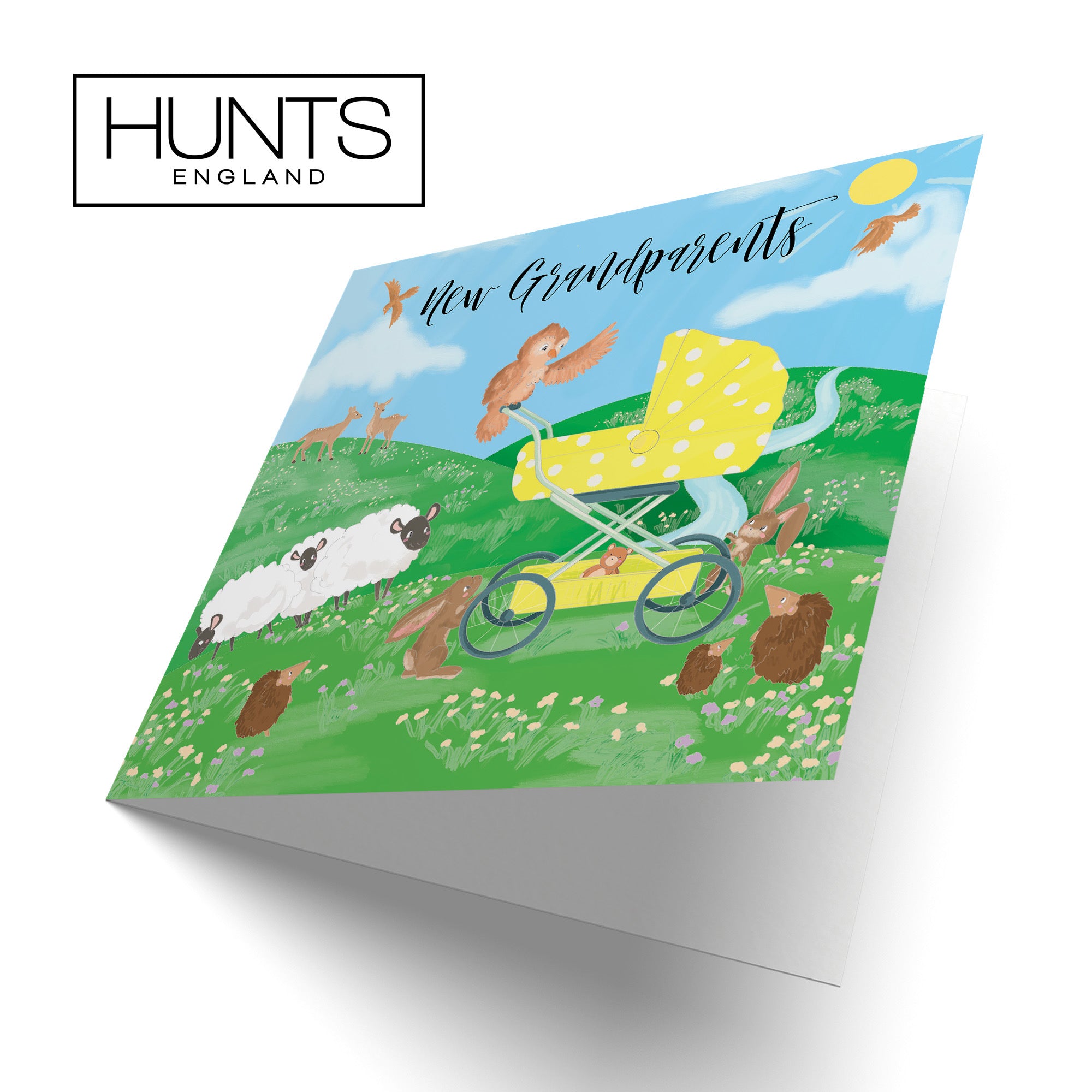 New Grandparents Card Yellow Pram Countryside - Default Title (TH03342)