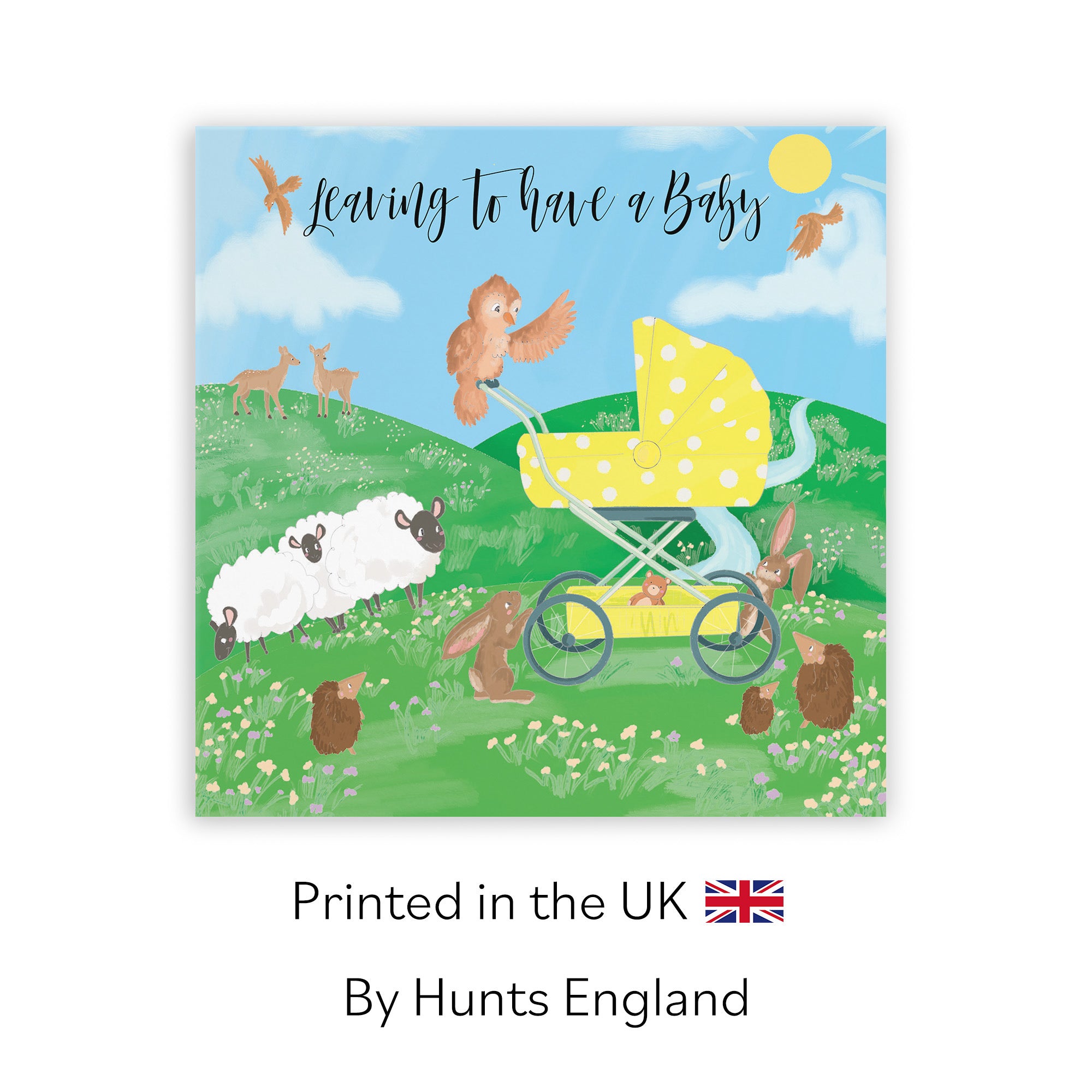 Leaving To Have A Baby Card Yellow Pram Countryside - Default Title (TH03344)