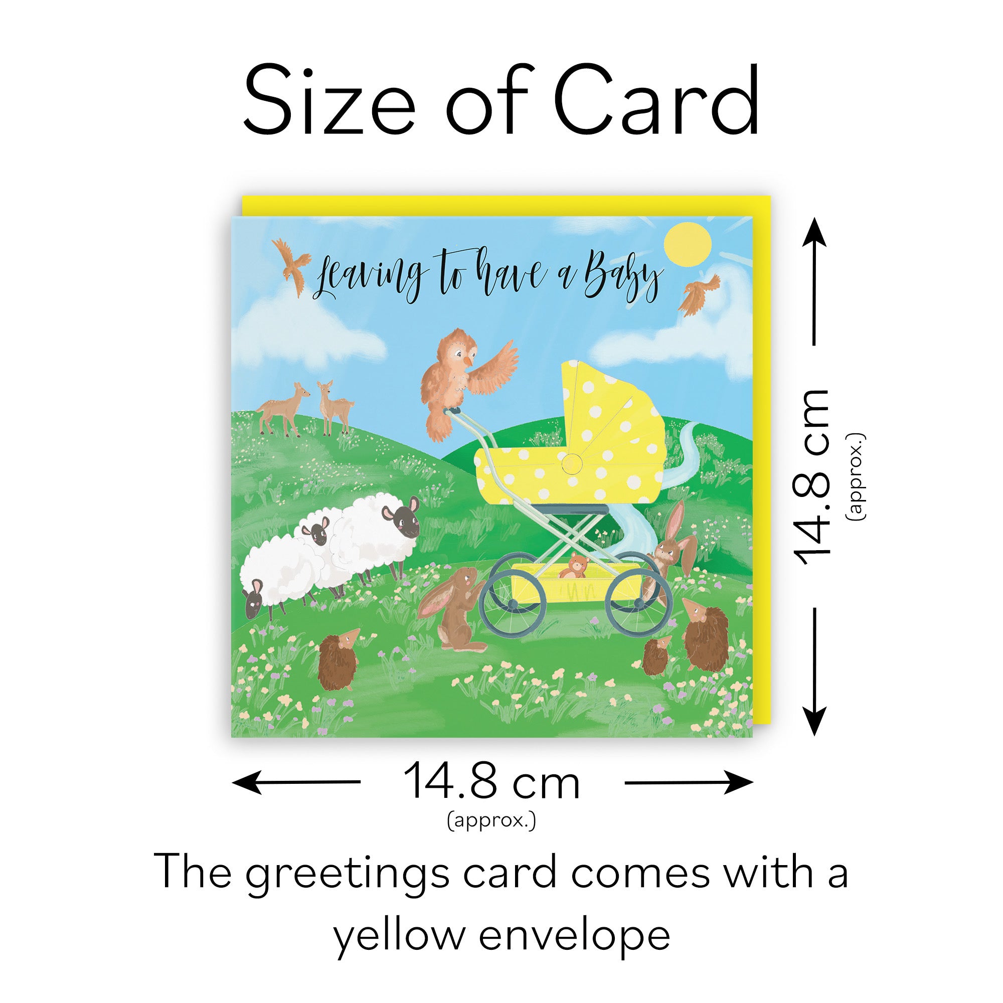 Leaving To Have A Baby Card Yellow Pram Countryside - Default Title (TH03344)
