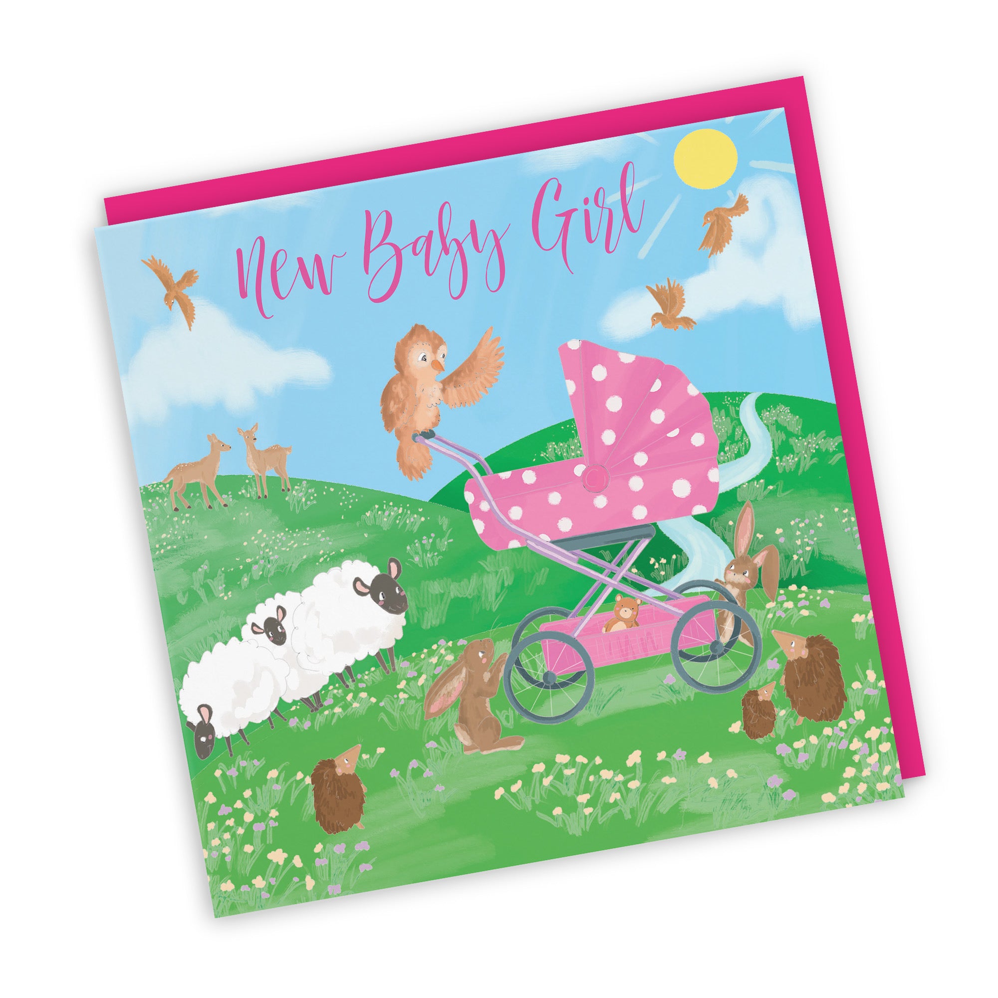 New Baby Girl Card Countryside - Default Title (TH03351)