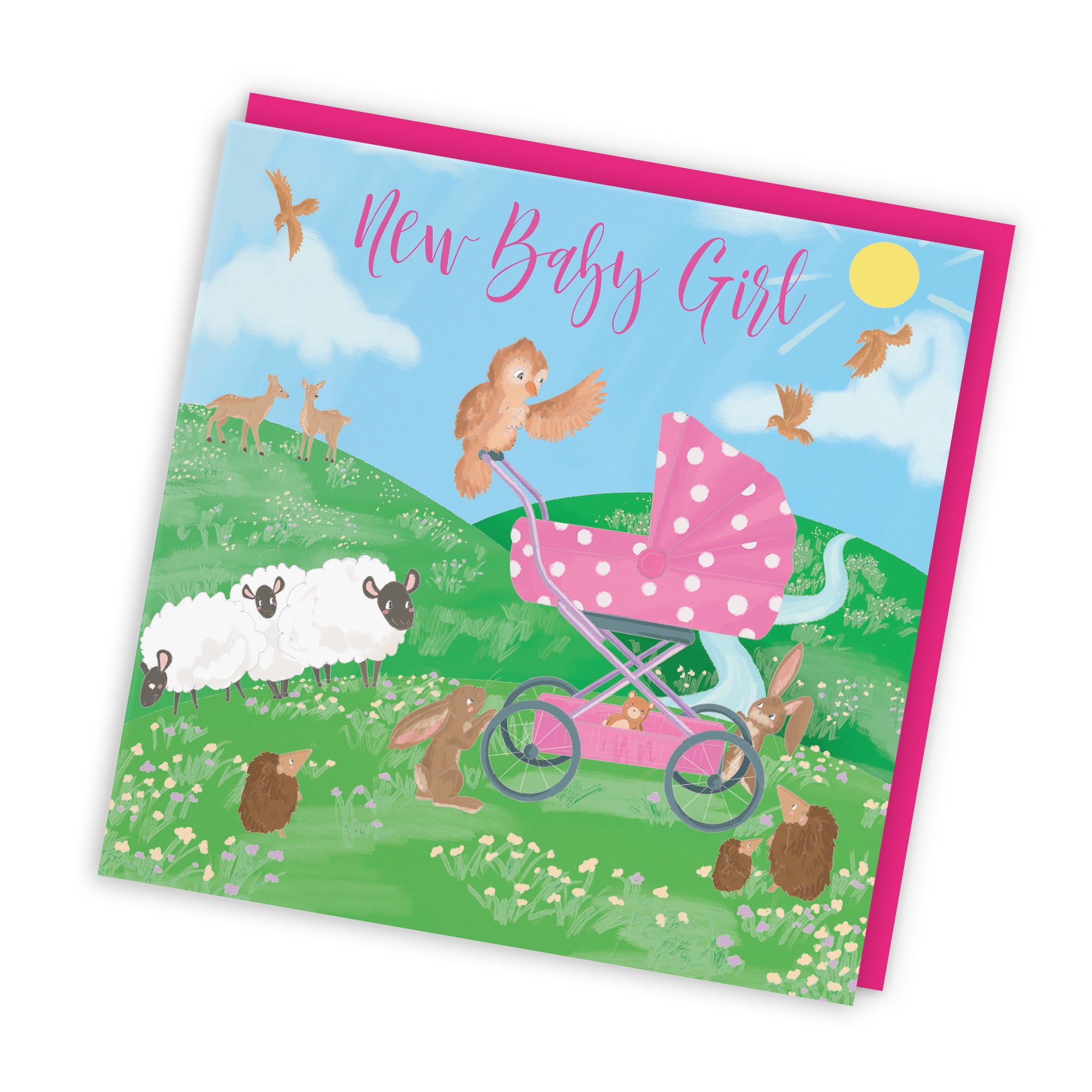 New Baby Girl Card Countryside - Default Title (TH03351)