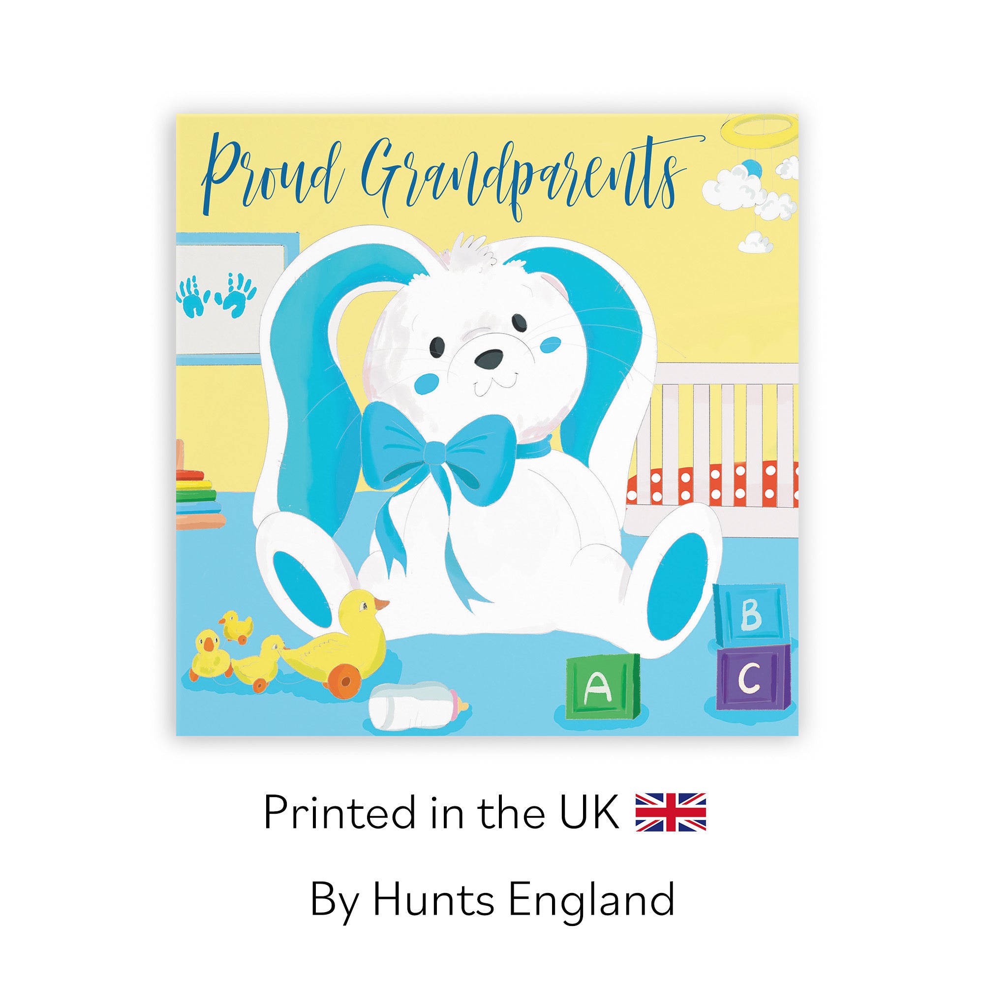 Proud Grandparents New Baby Card Blue Rabbit Classic - Default Title (TH03354)