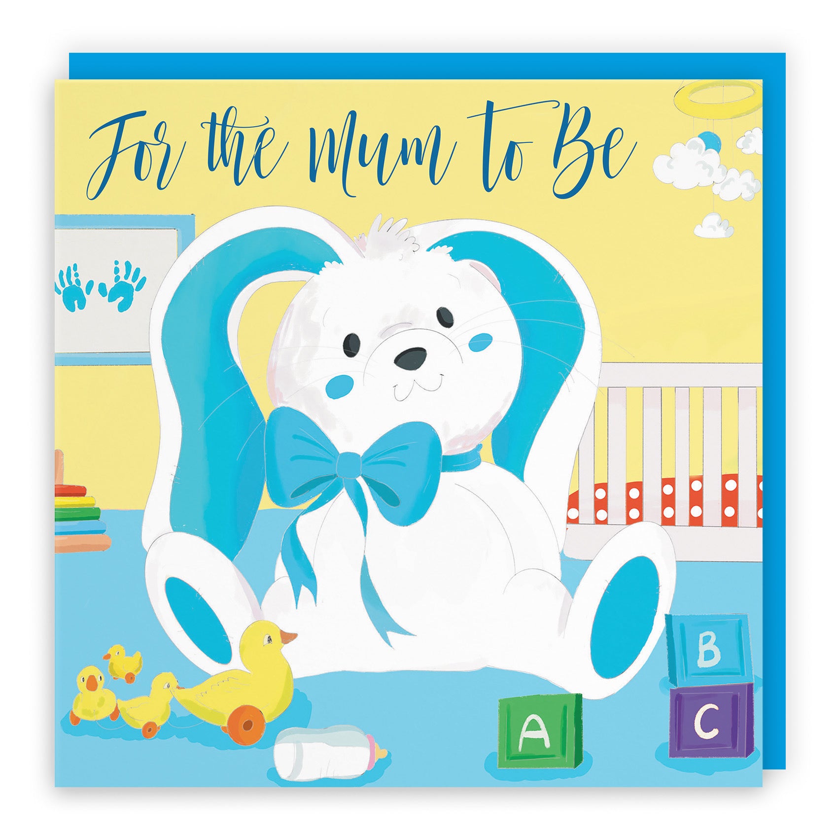 Mum To Be Cute New Baby Card Blue Rabbit Classic - Default Title (TH03355)