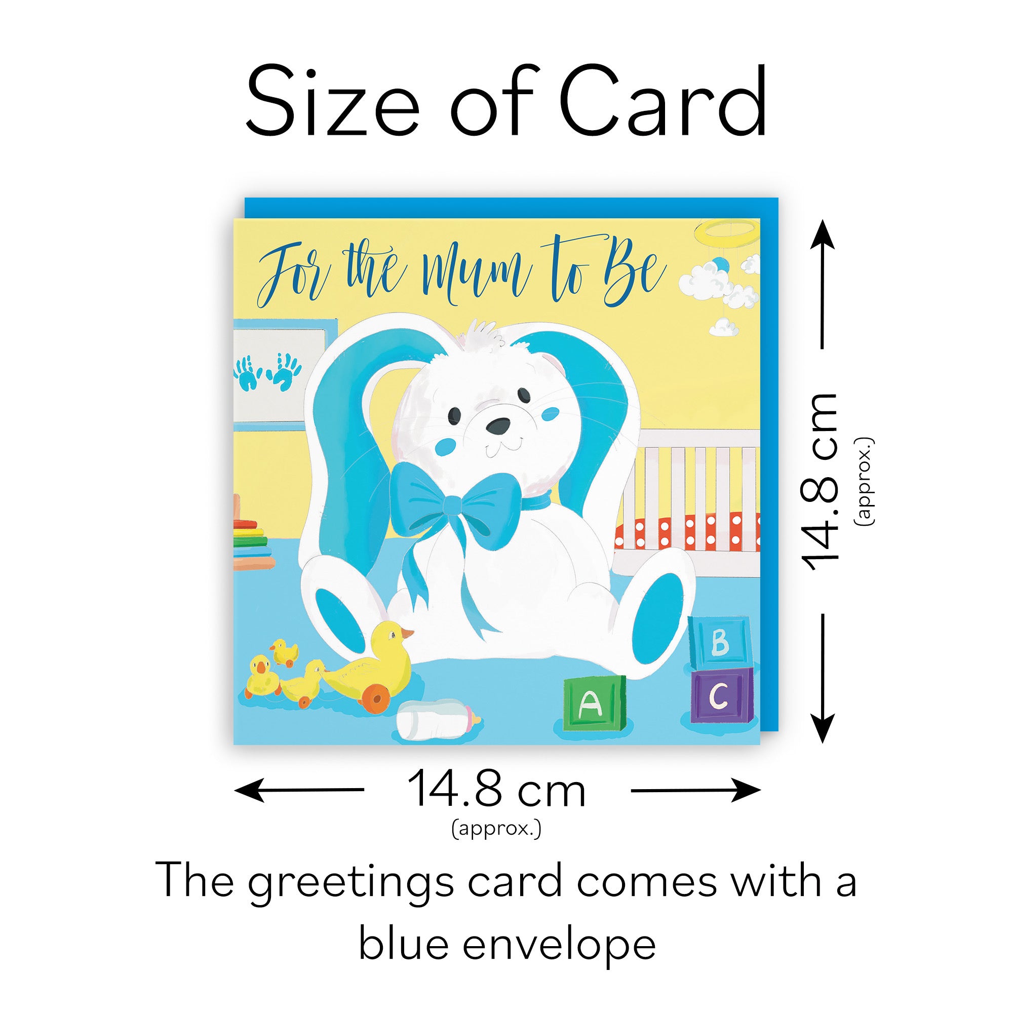 Mum To Be Cute New Baby Card Blue Rabbit Classic - Default Title (TH03355)
