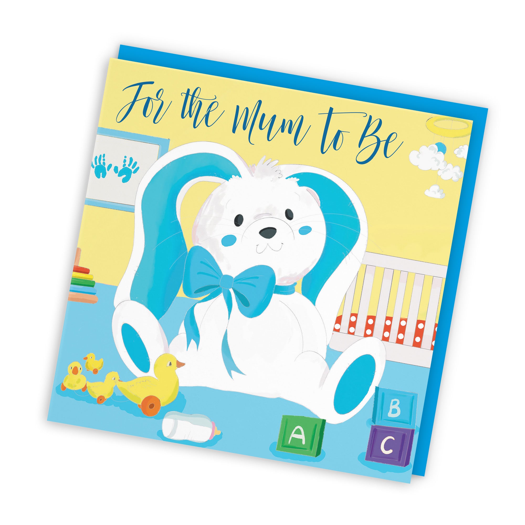 Mum To Be Cute New Baby Card Blue Rabbit Classic - Default Title (TH03355)