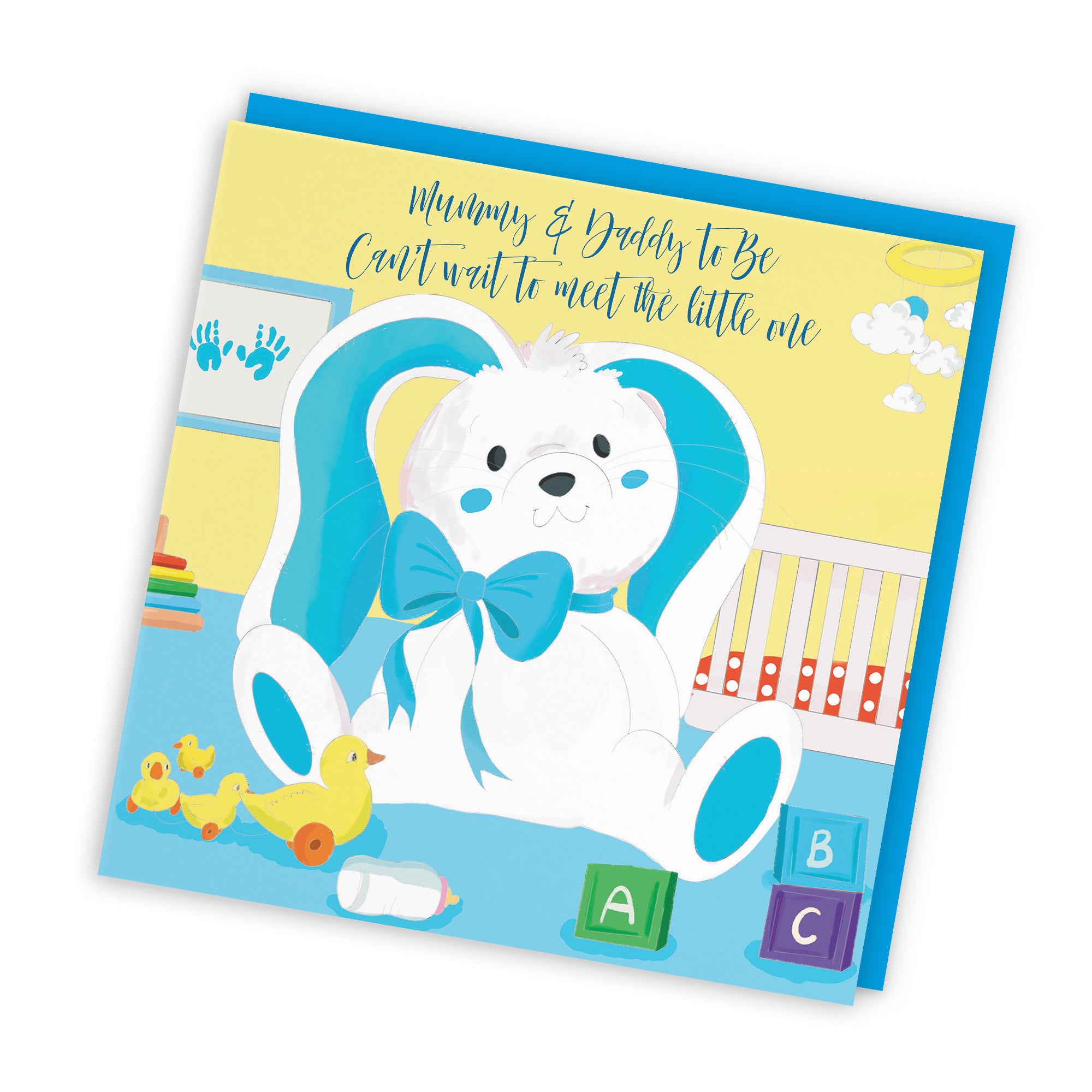 Mummy And Daddy To Be New Baby Card Blue Rabbit Classic - Default Title (TH03356)