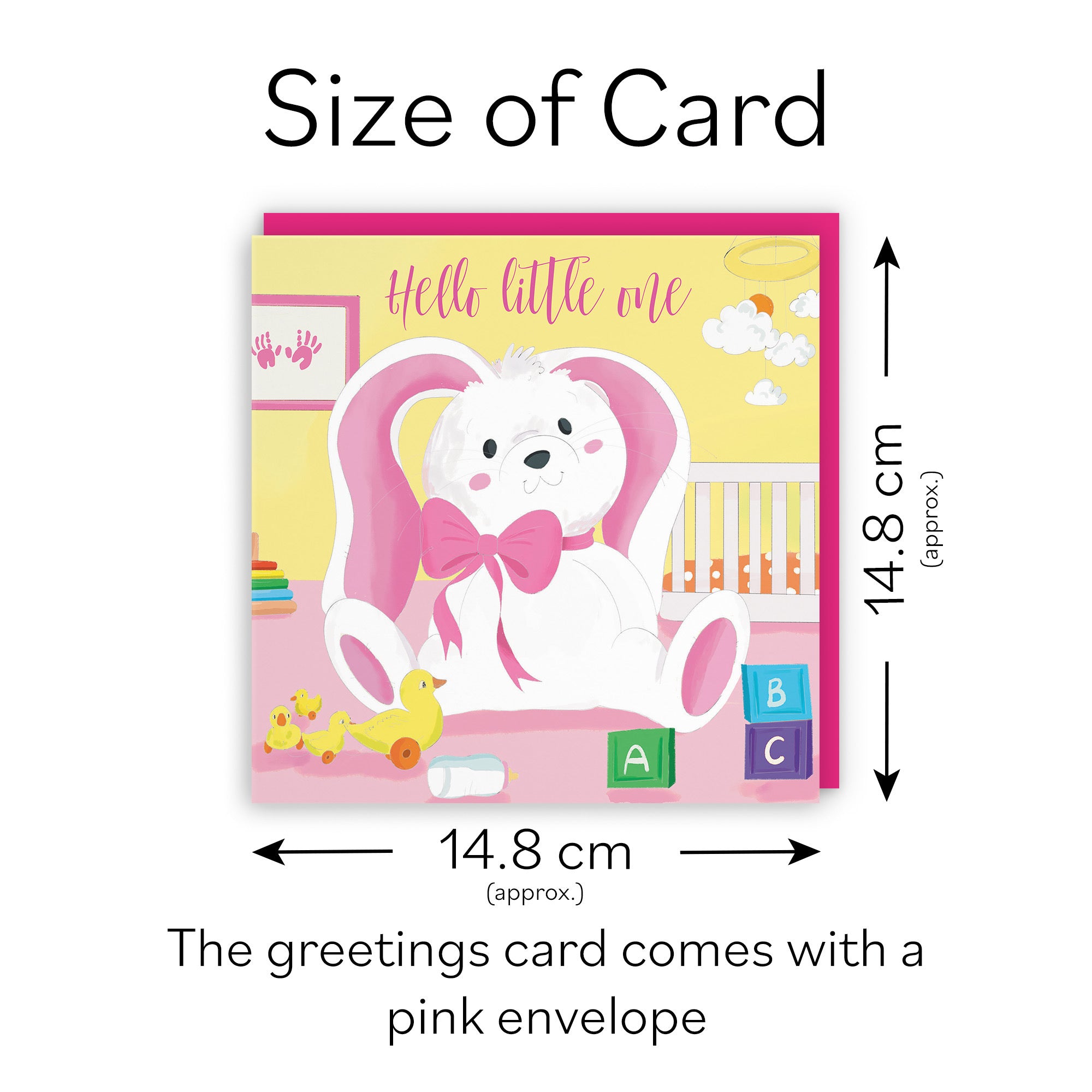 Hello Little One New Baby Girl Card Pink Rabbit Classic - Default Title (TH03358)